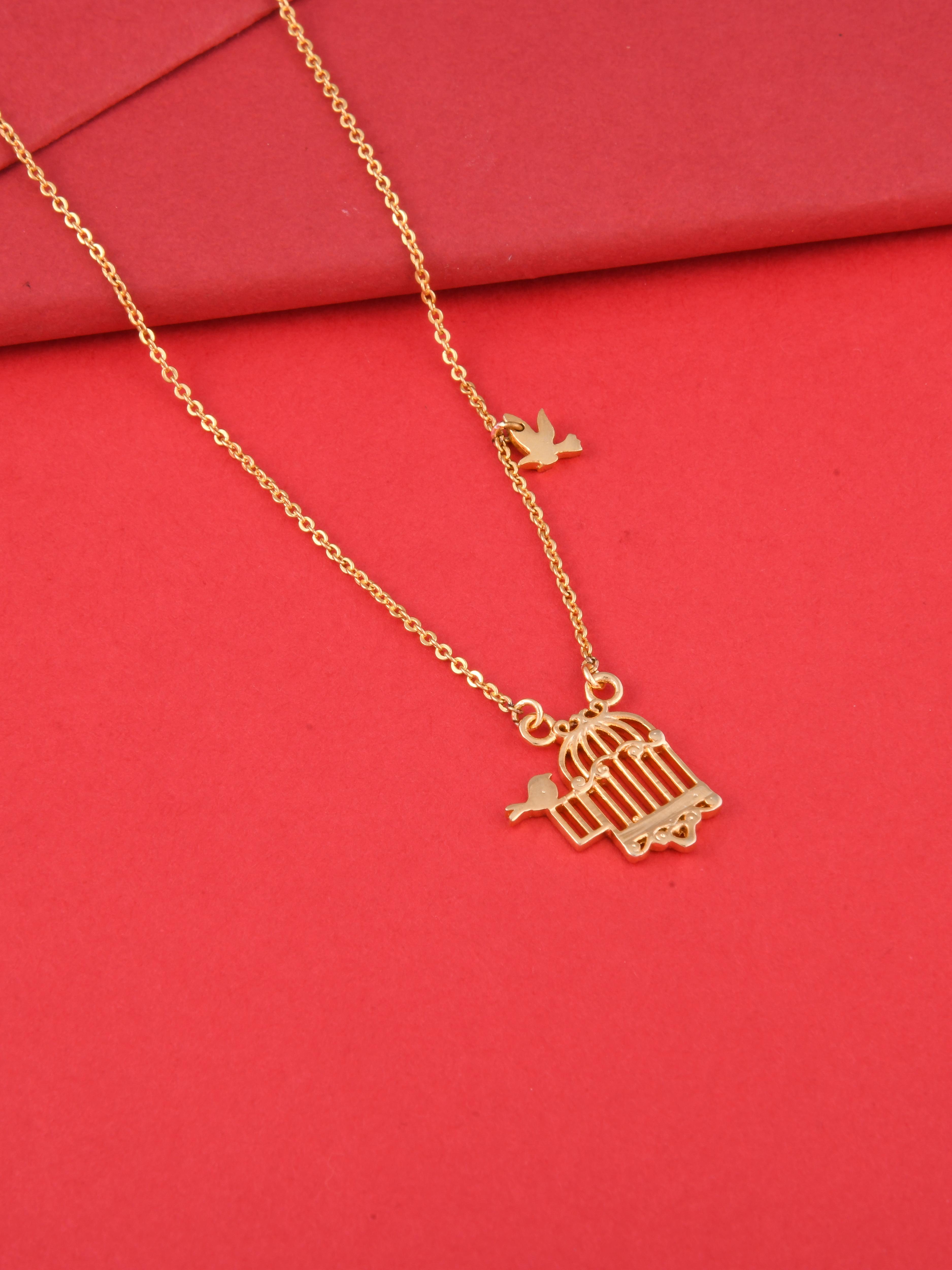 Bird Cage Pendant Necklace