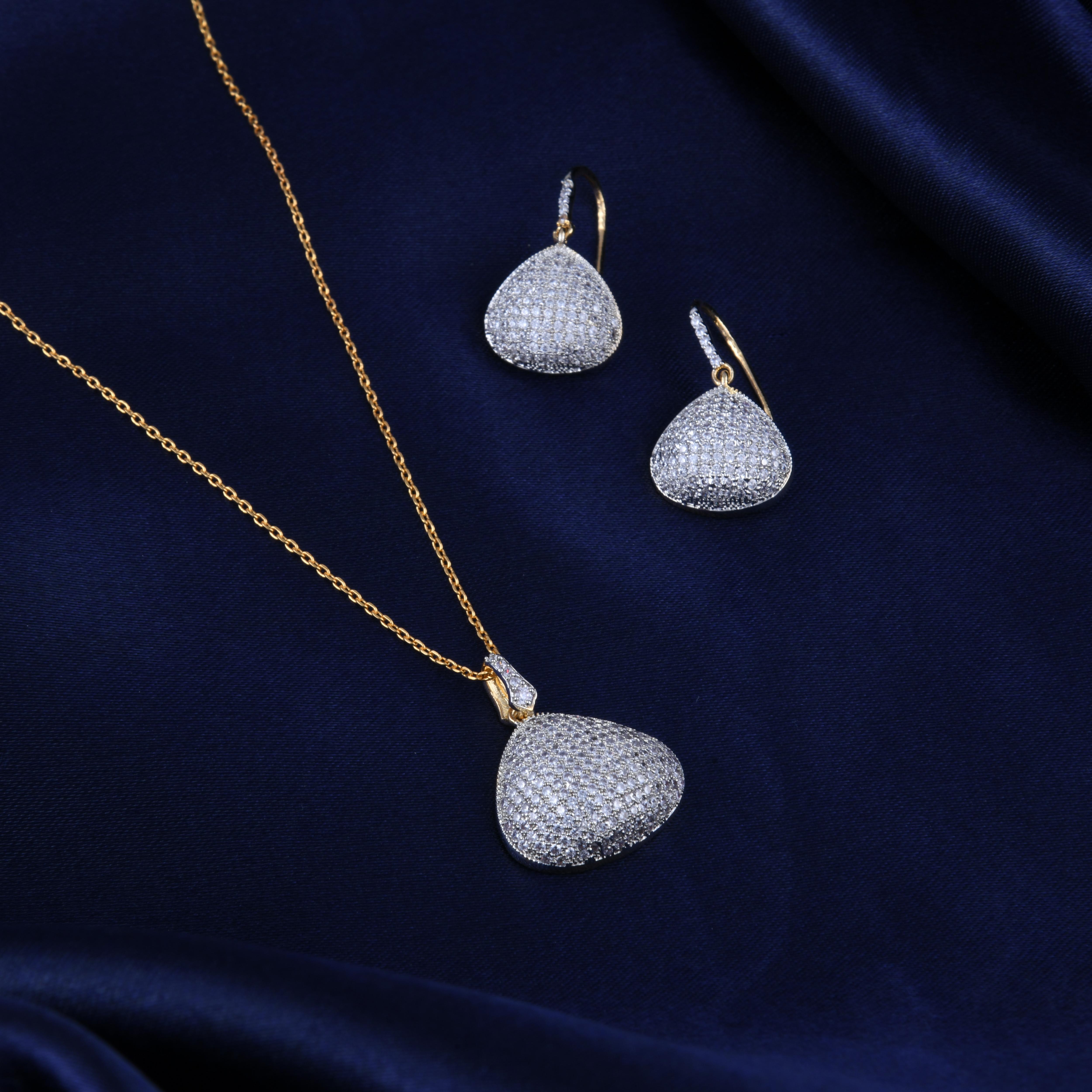 Trine CZ Pendant Set