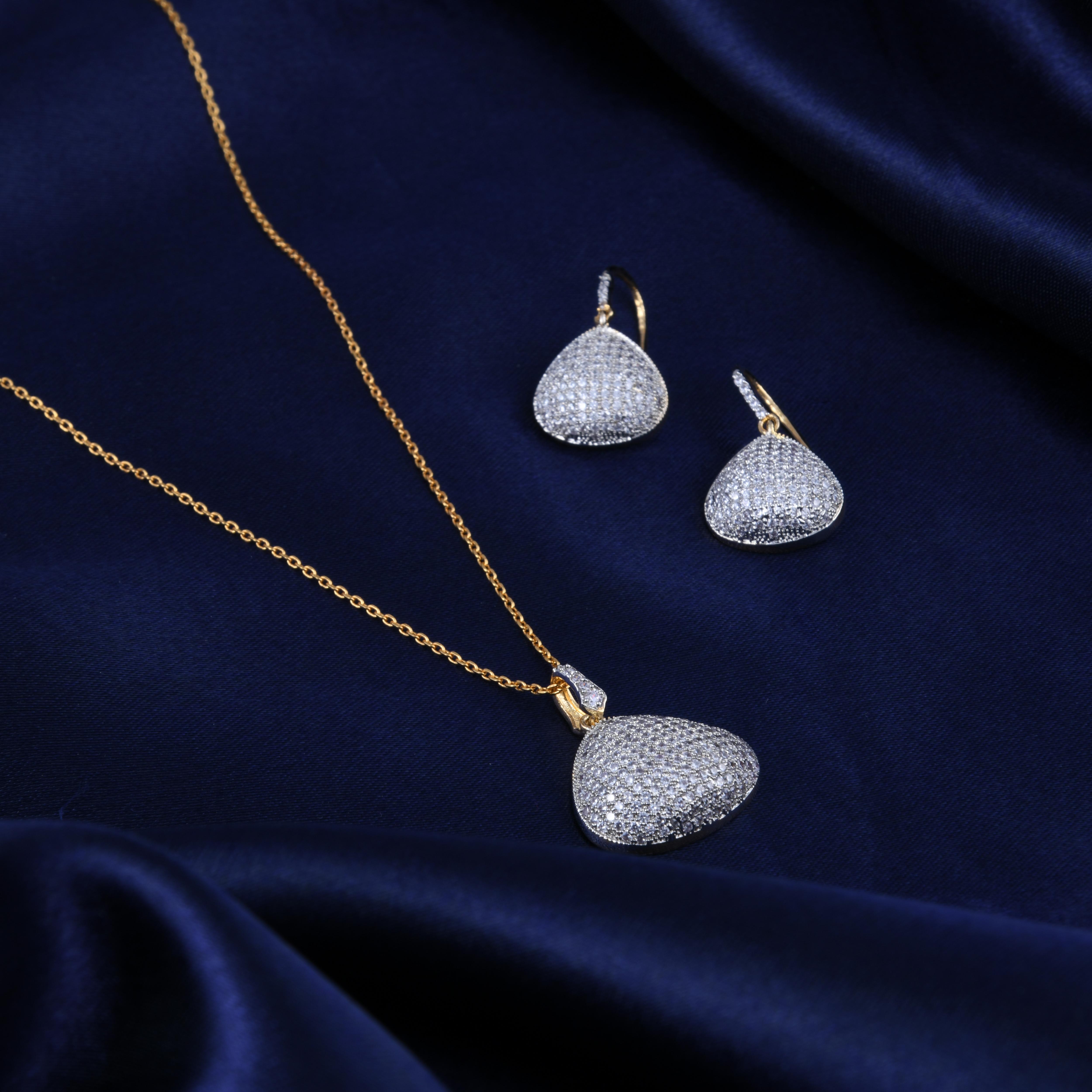 Trine CZ Pendant Set