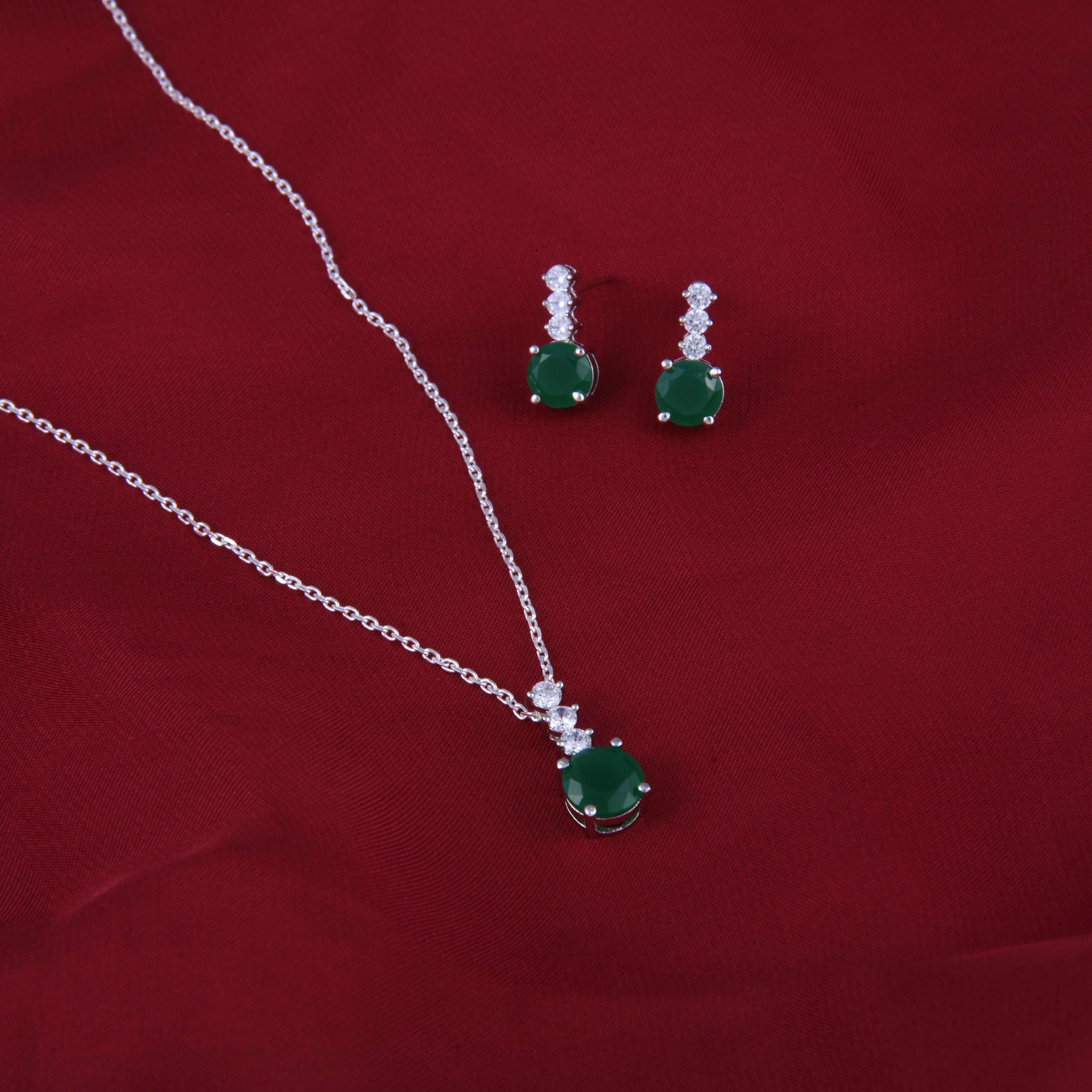 Kiyara CZ Stone Pendent Set