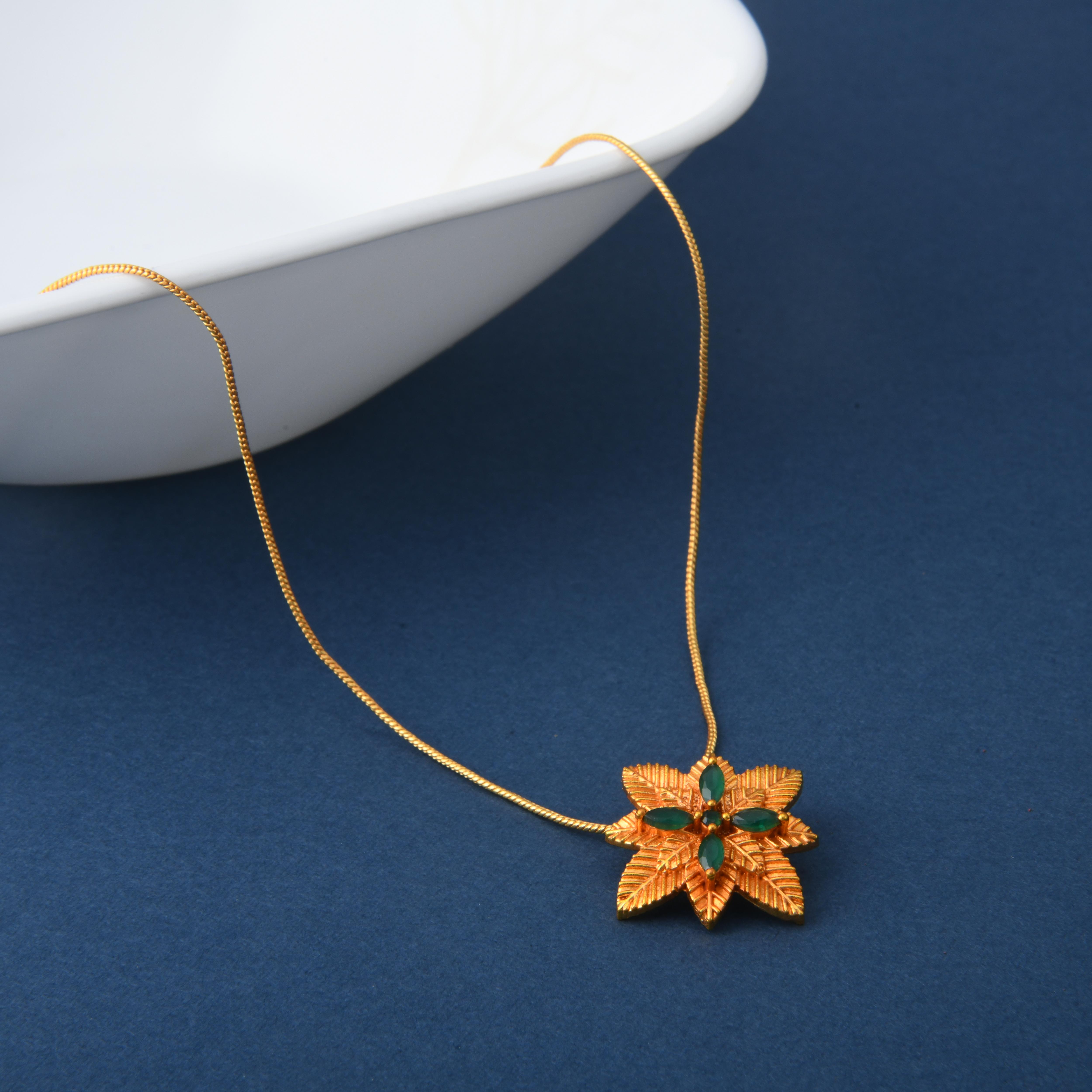 Mint Leaf Pendant Necklace