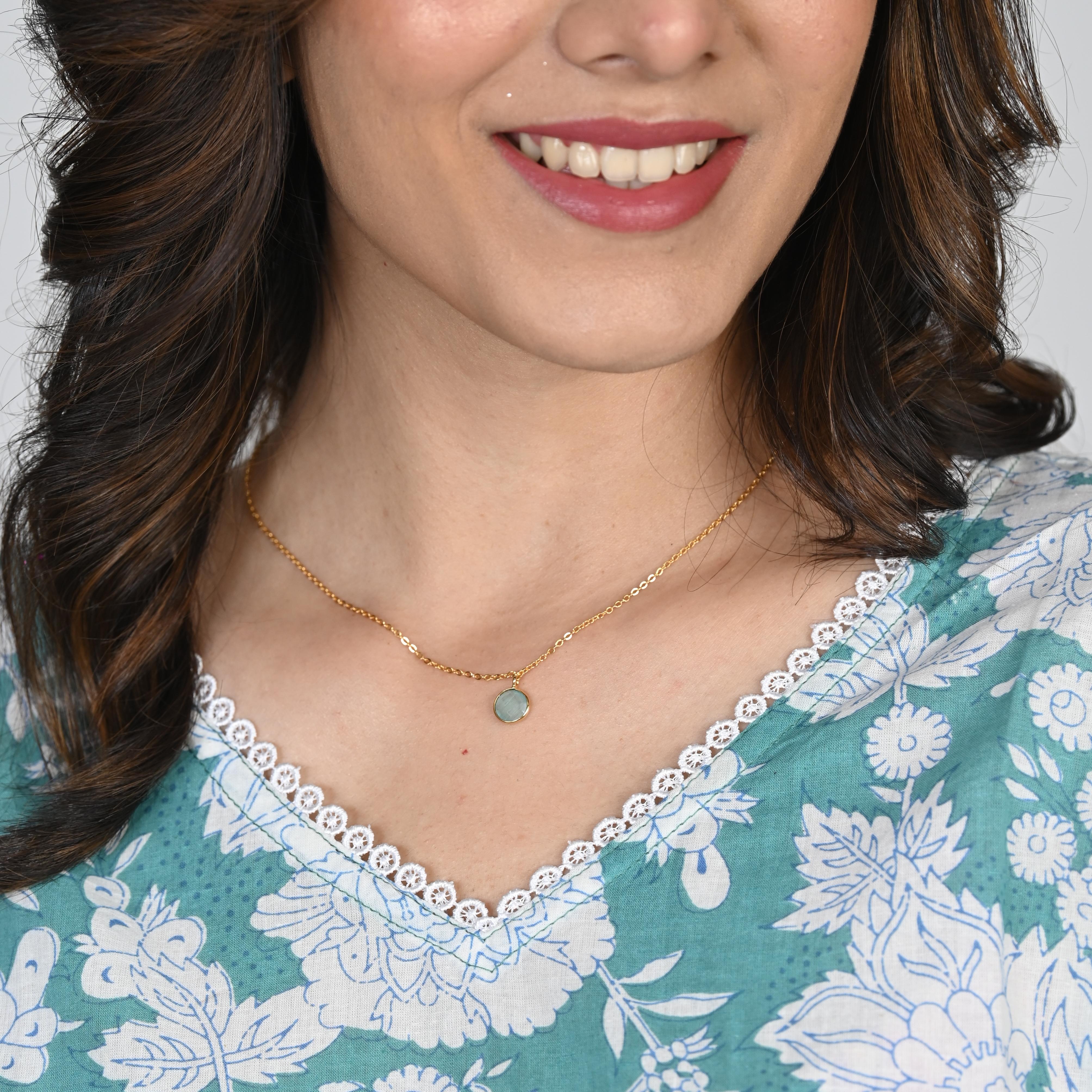 Iris Gemstone Pendant Necklace