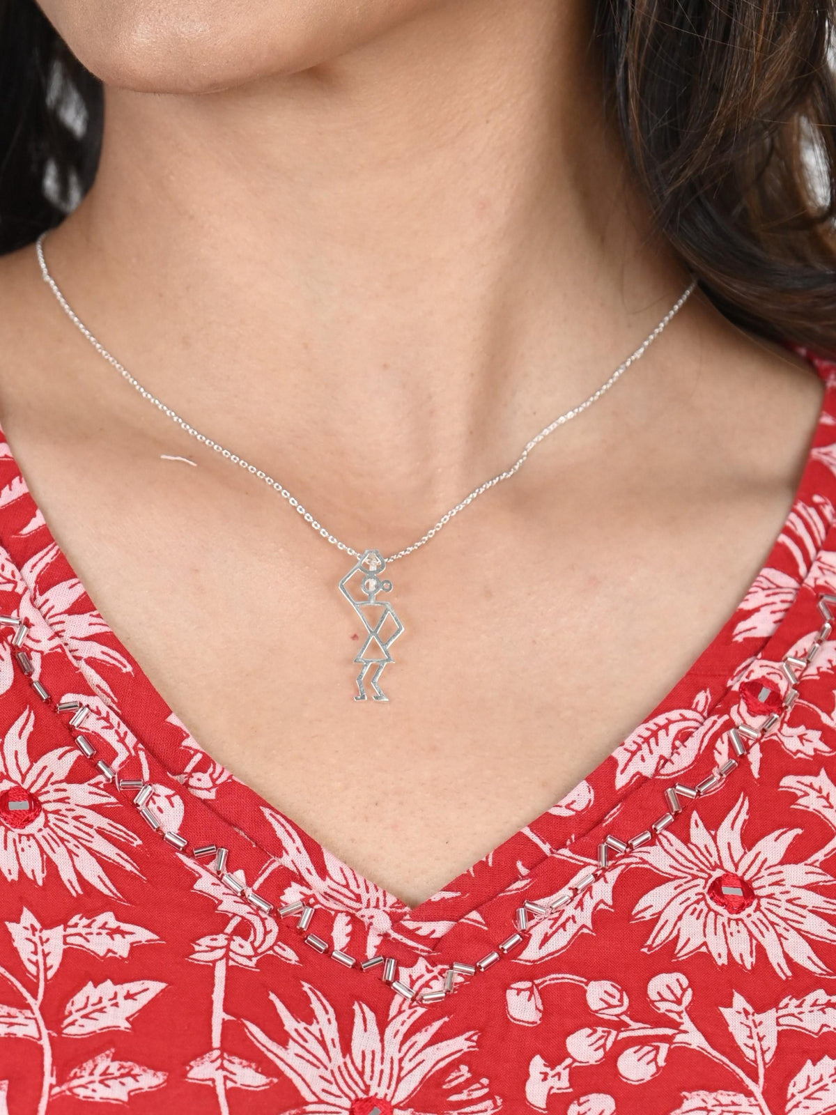 Handi Warli Pendant Necklace