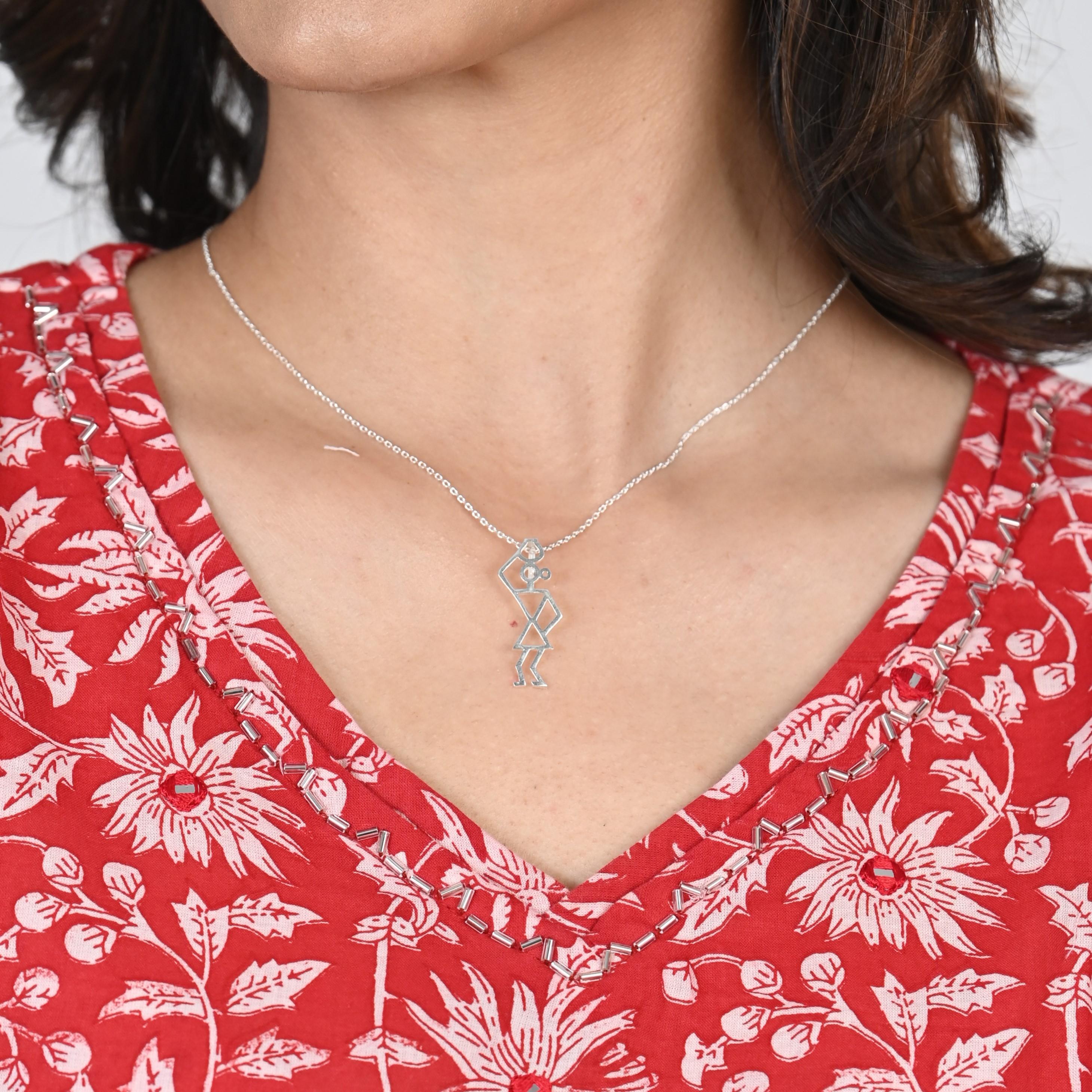 Handi Warli Pendant Necklace
