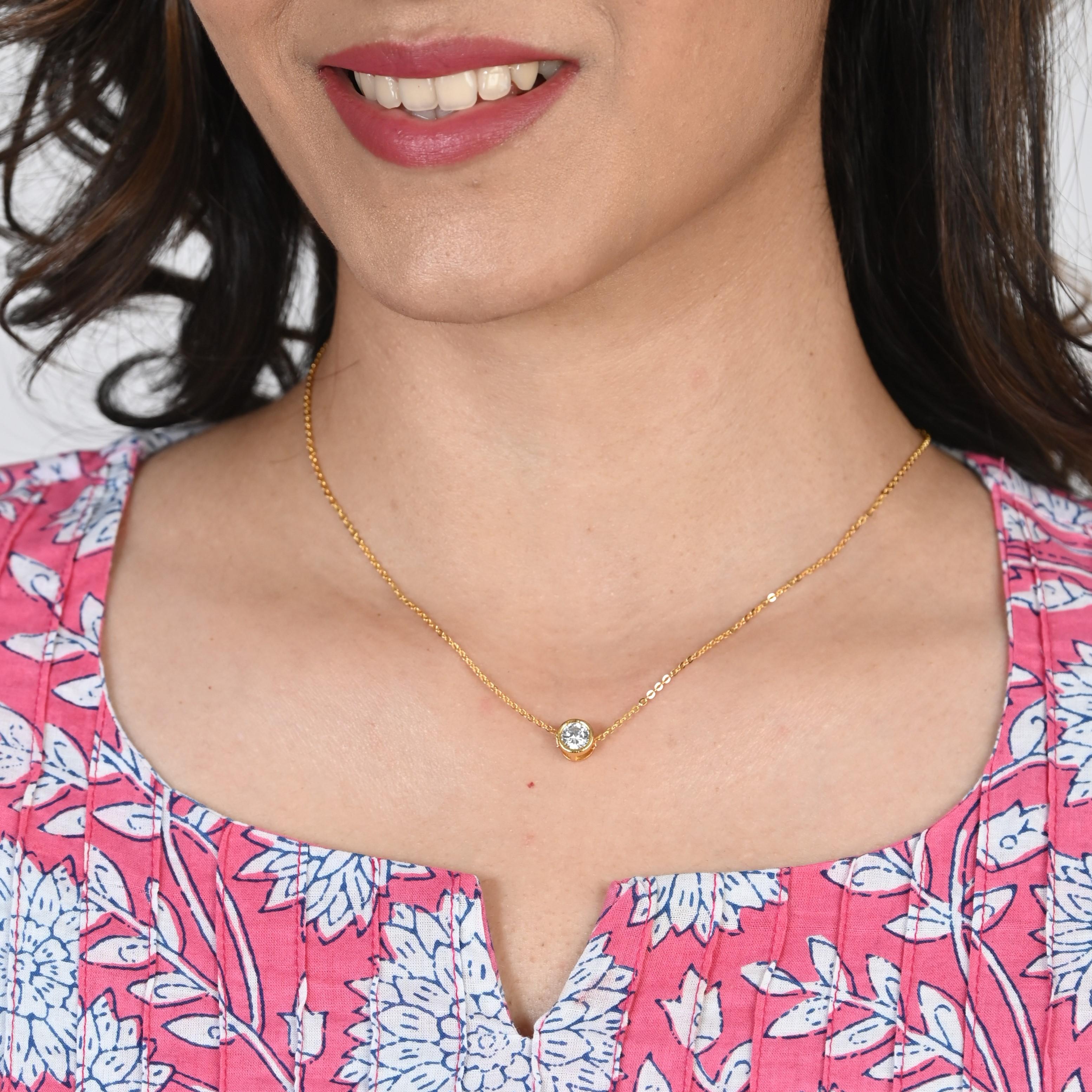 Dainty Diamond Pendant Necklace