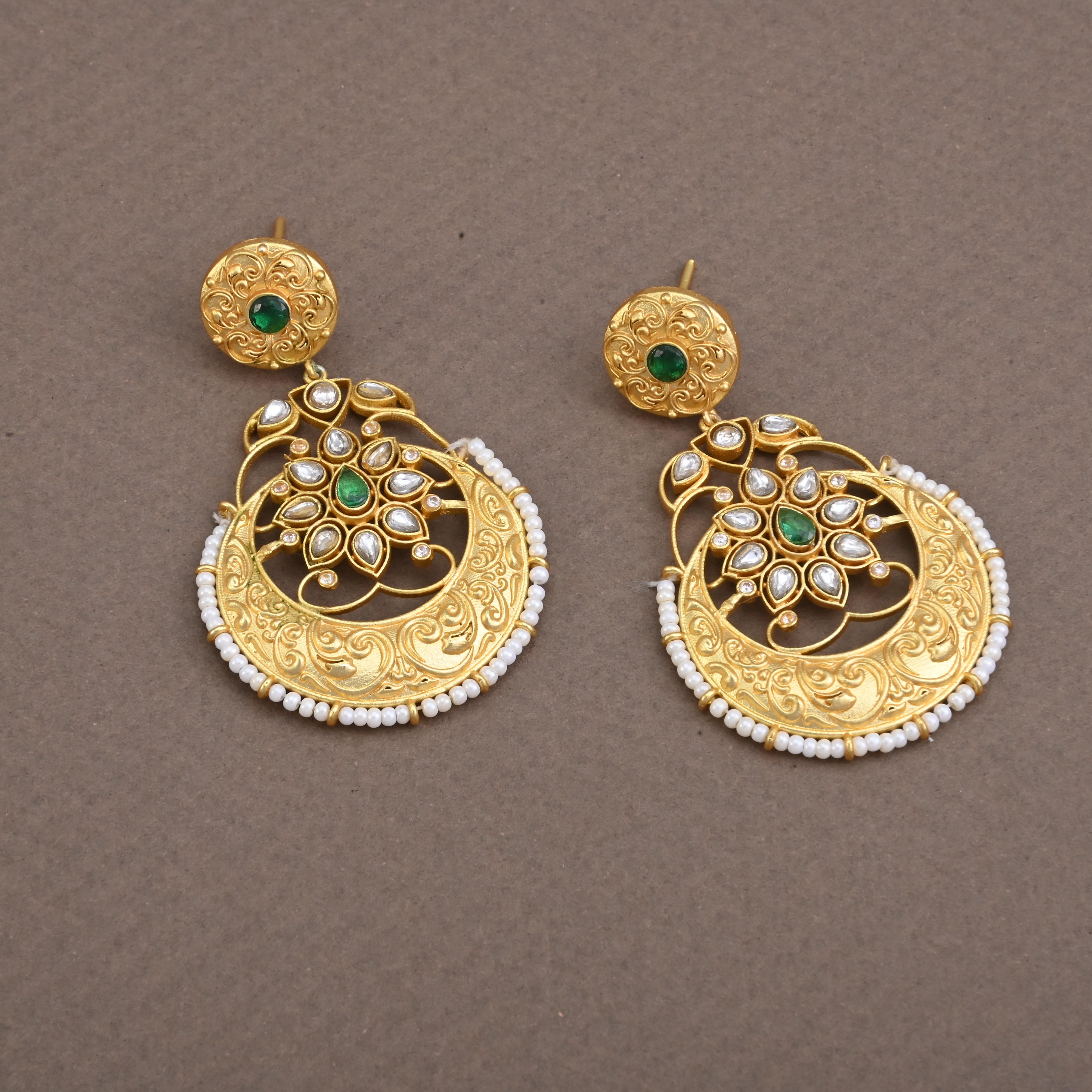 Disha Matte Gold Earrings