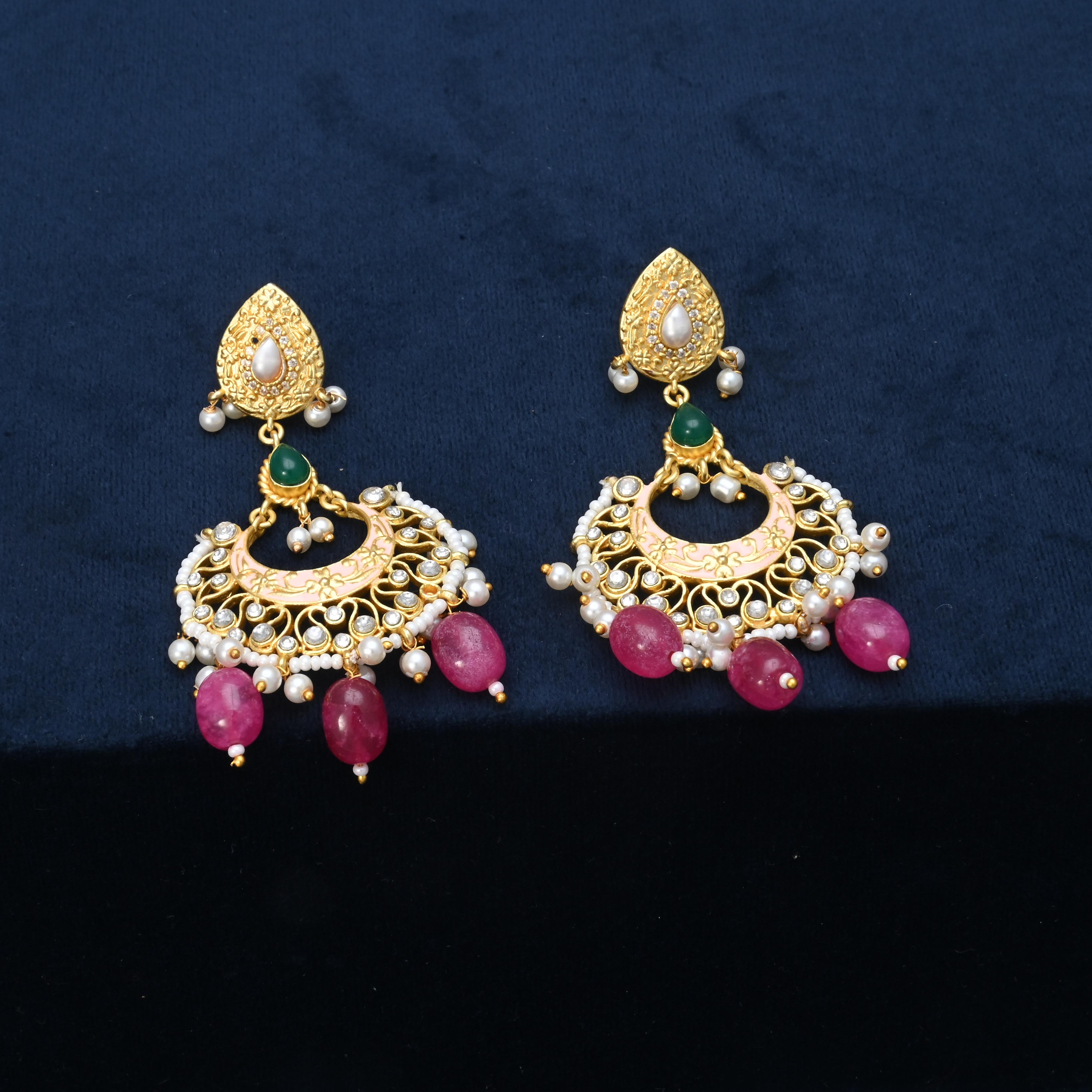 Drishti Matte Gold Earrings