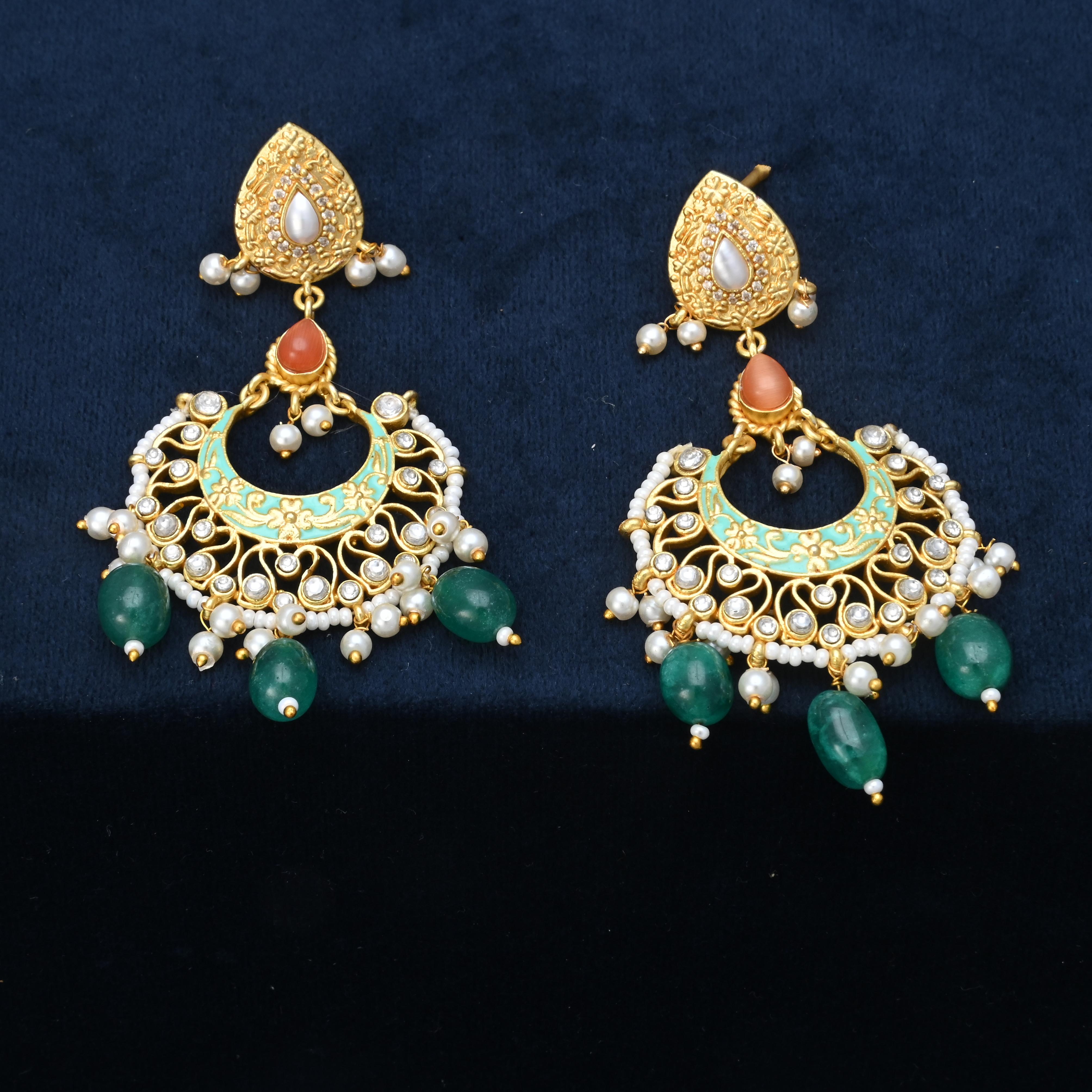 Drishti Matte Gold Earrings