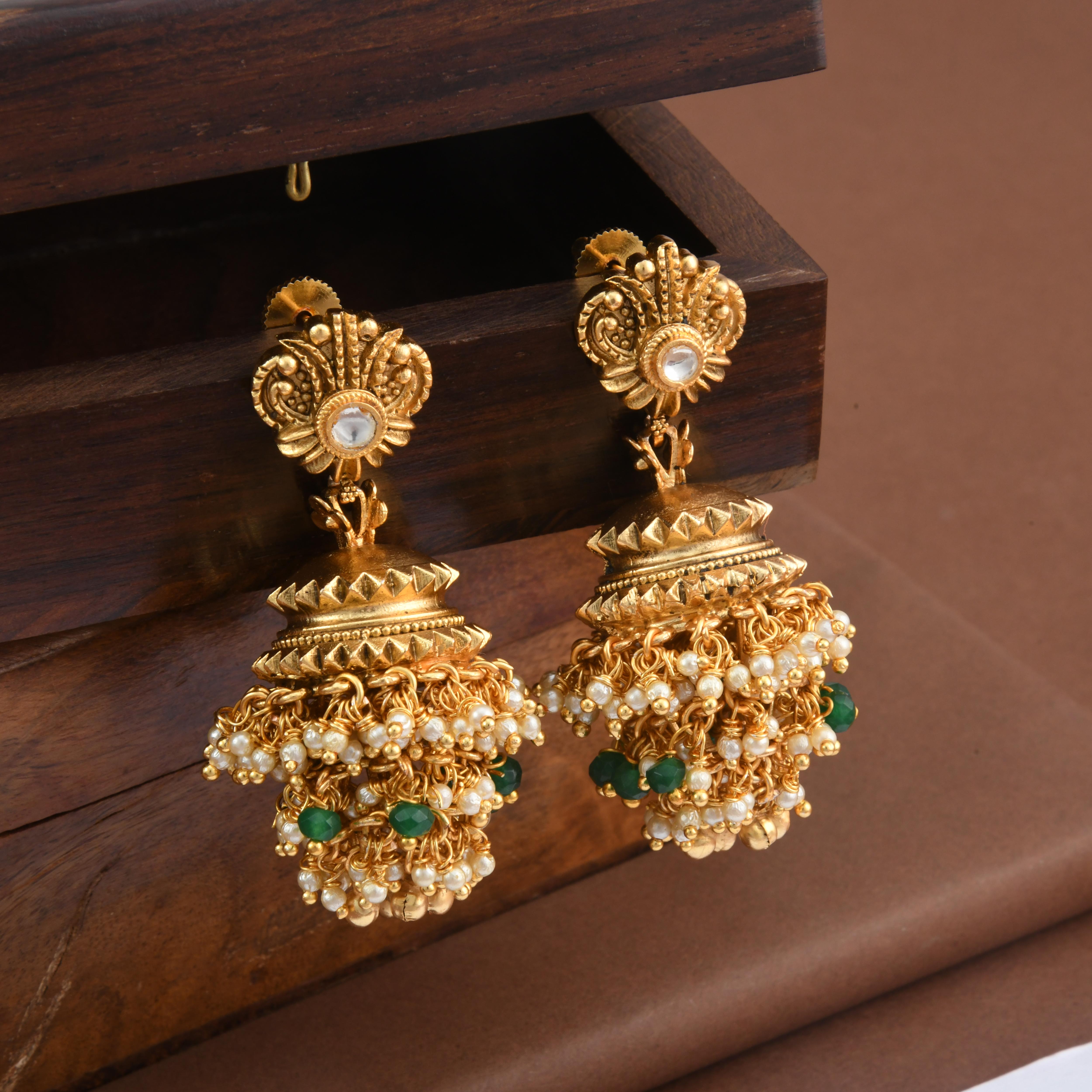 Designer Matte Gold Jhumka