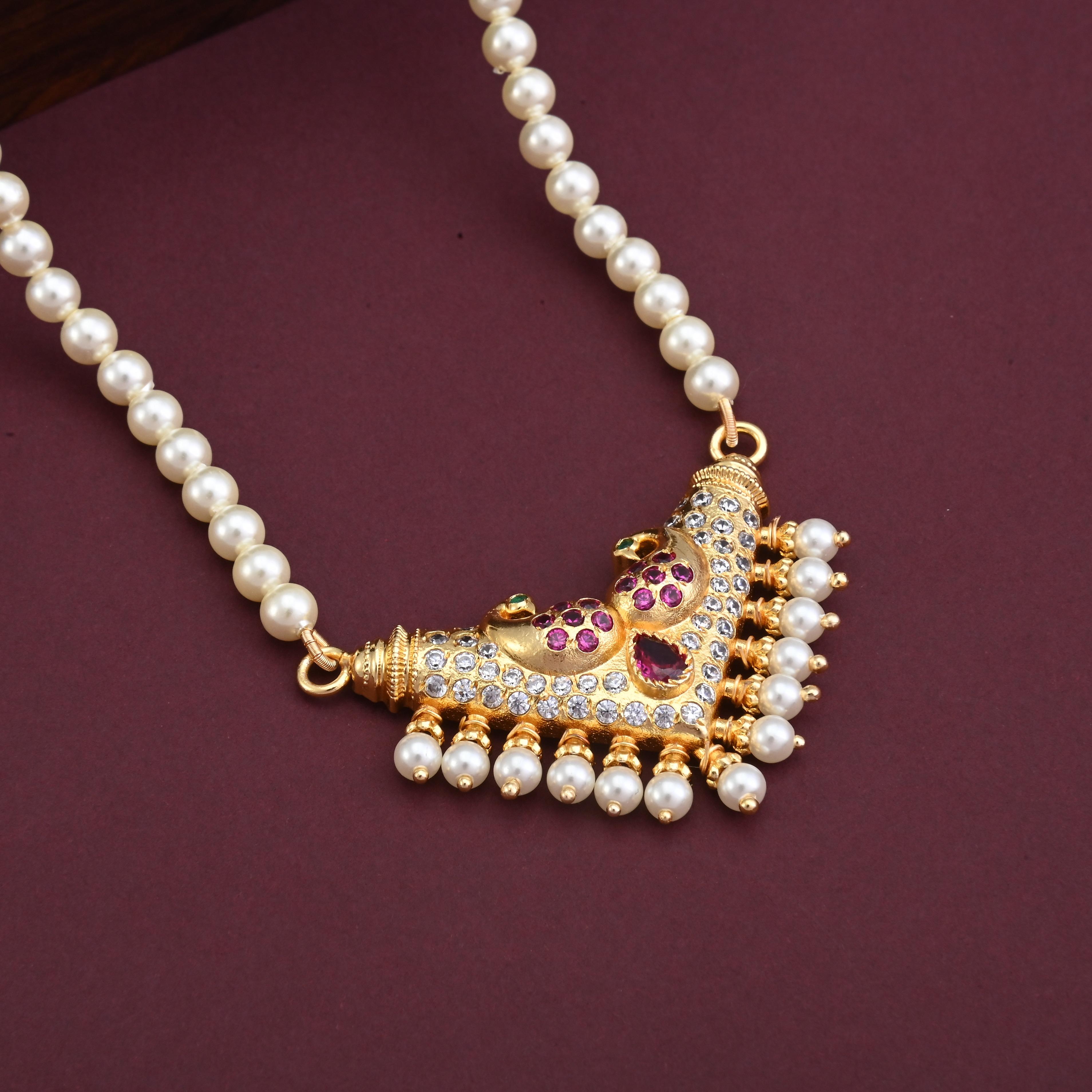 Maharashtrian MayurMukhi Pearl Necklace