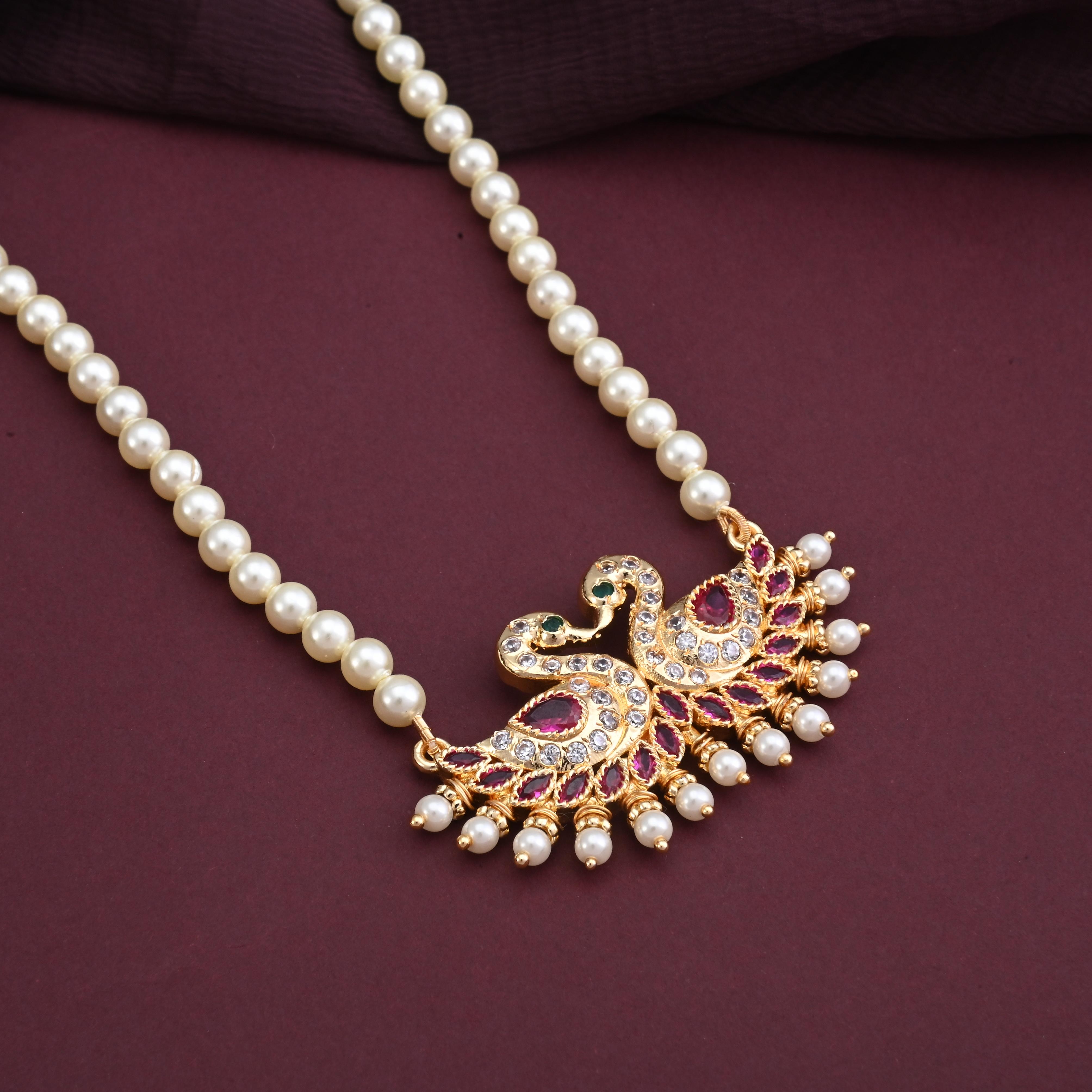 Maharashtrian Mayuri Pearl Necklace