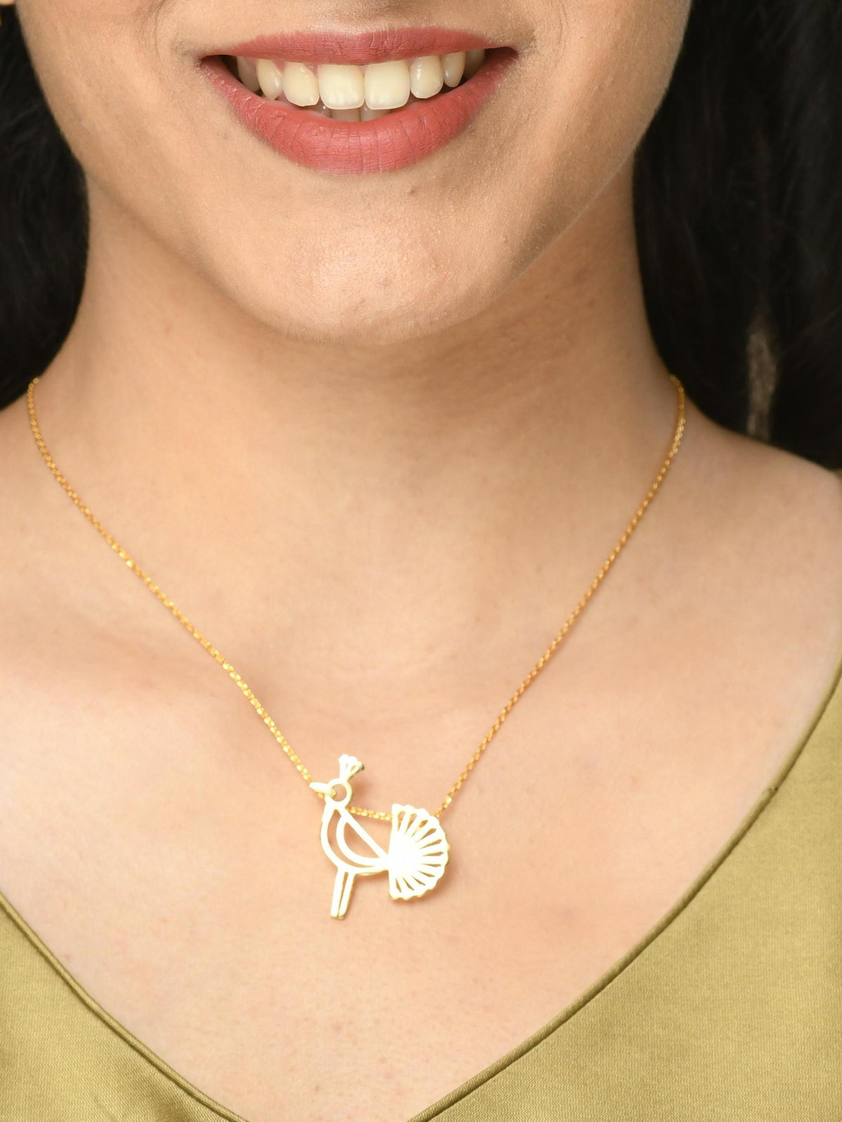 Peacock Warli Pendant Necklace