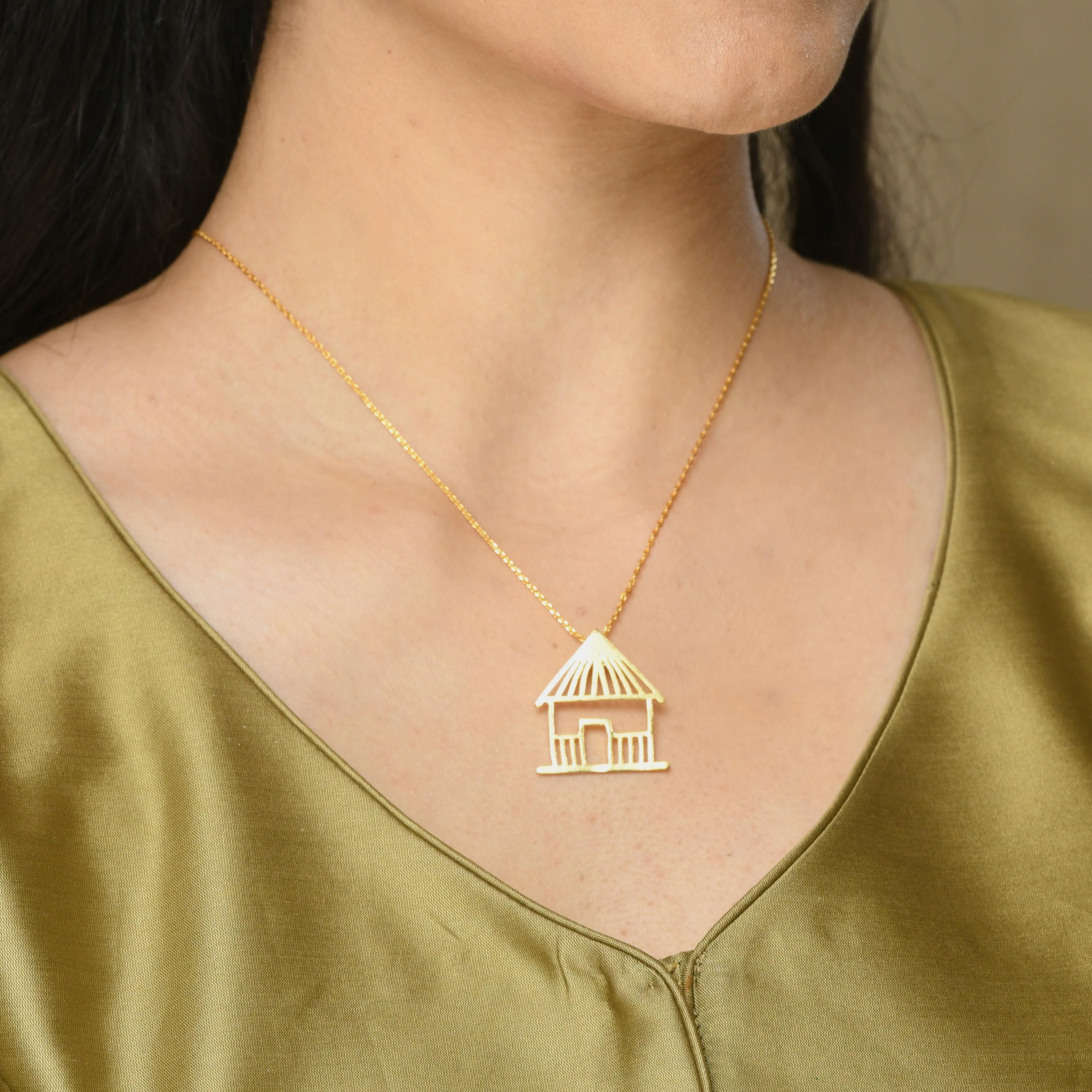 Hut Warli Pendant Necklace