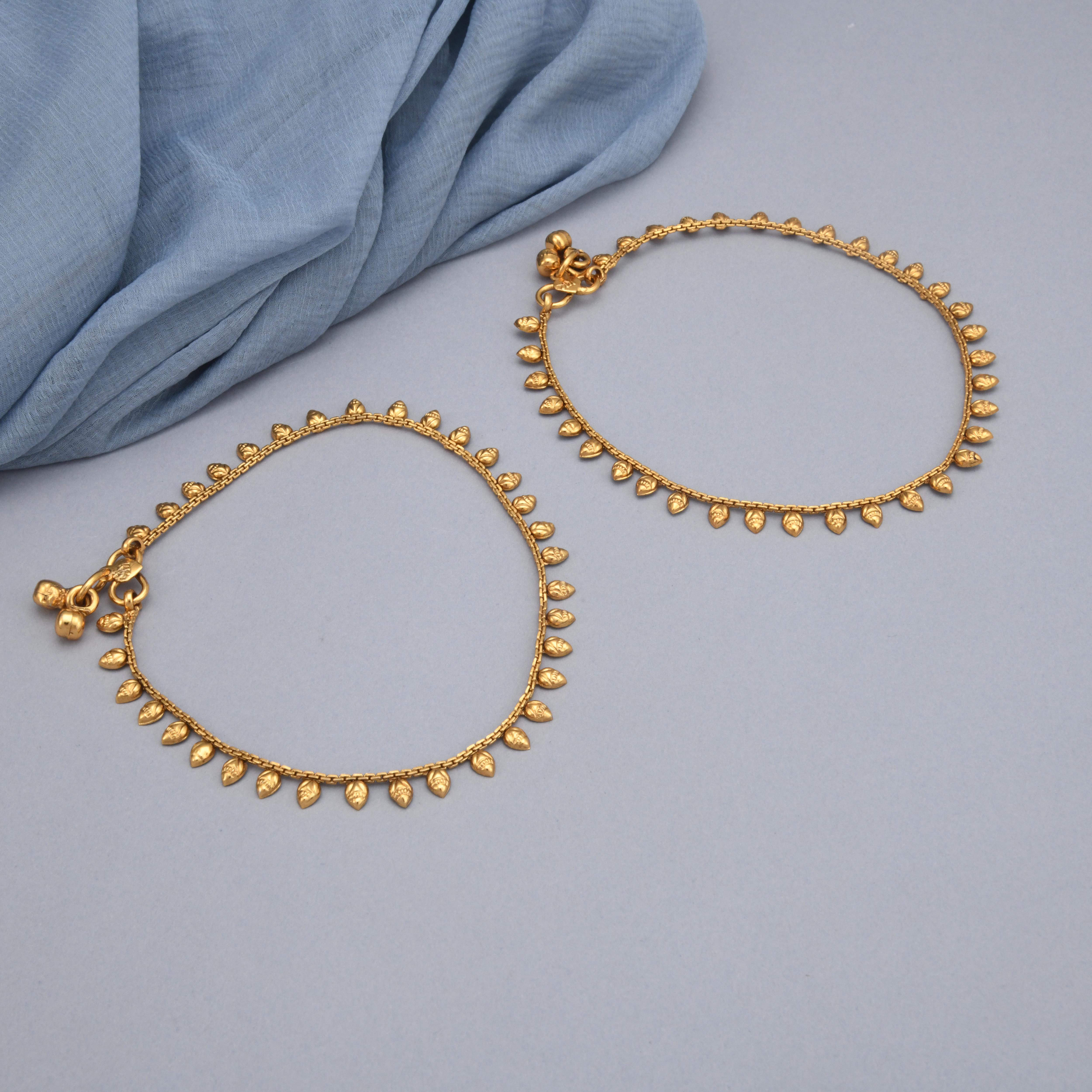 Aaditri Gold Finish Anklet