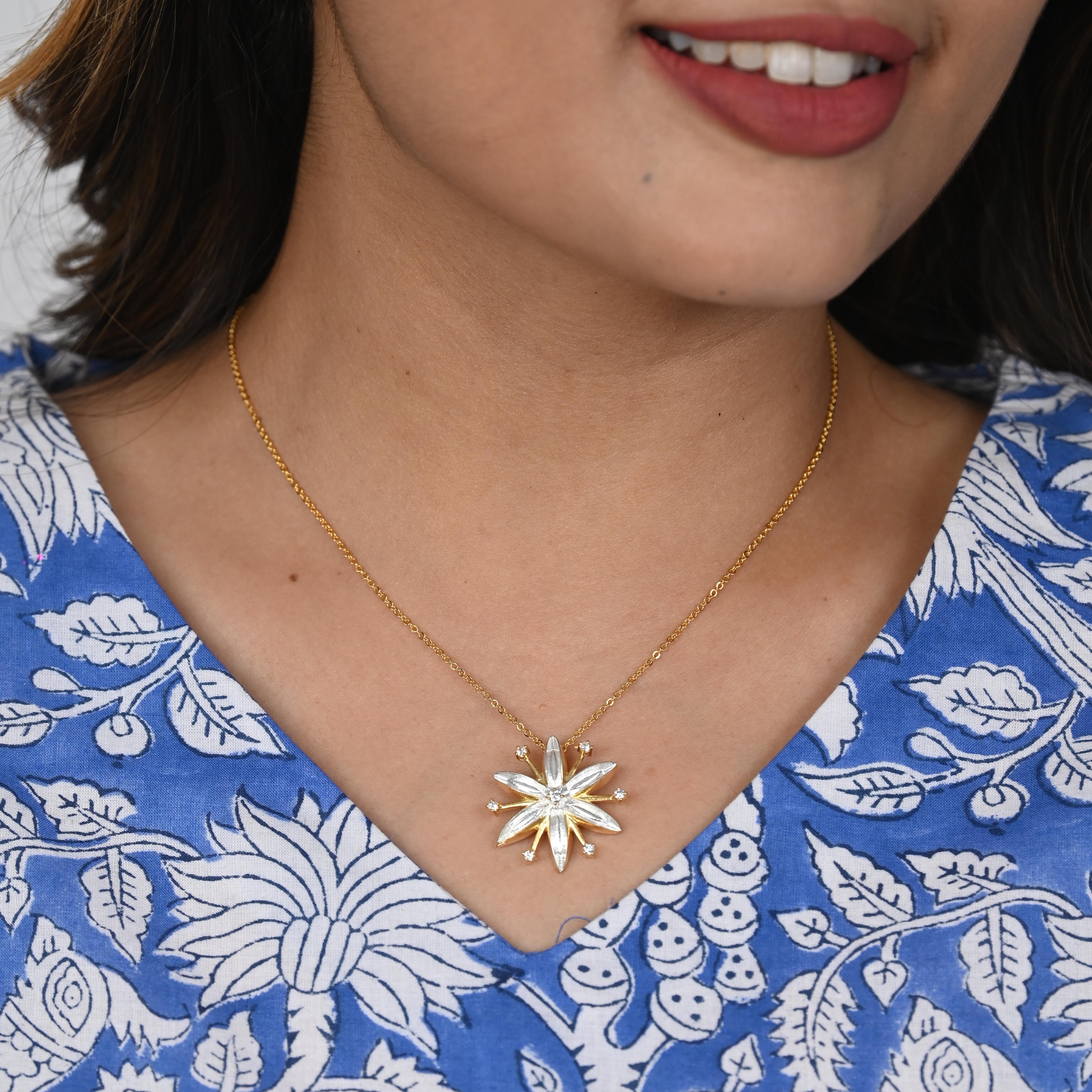 Star Anise Gold+Silver Spice Pendant Necklace