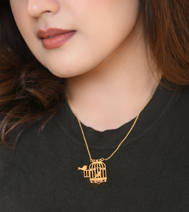 Bird Cage Pendant Necklace