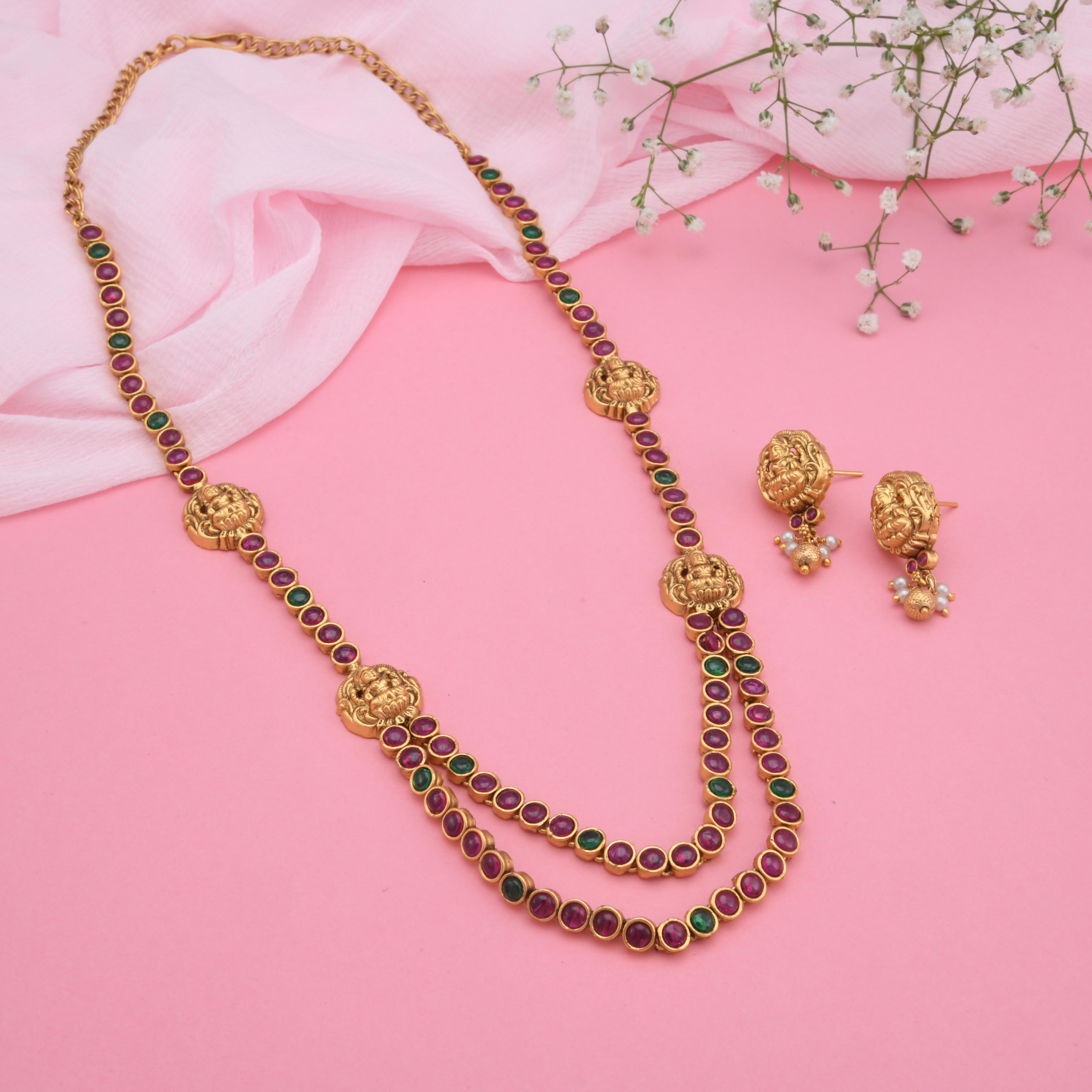 Long Temple Necklace Set