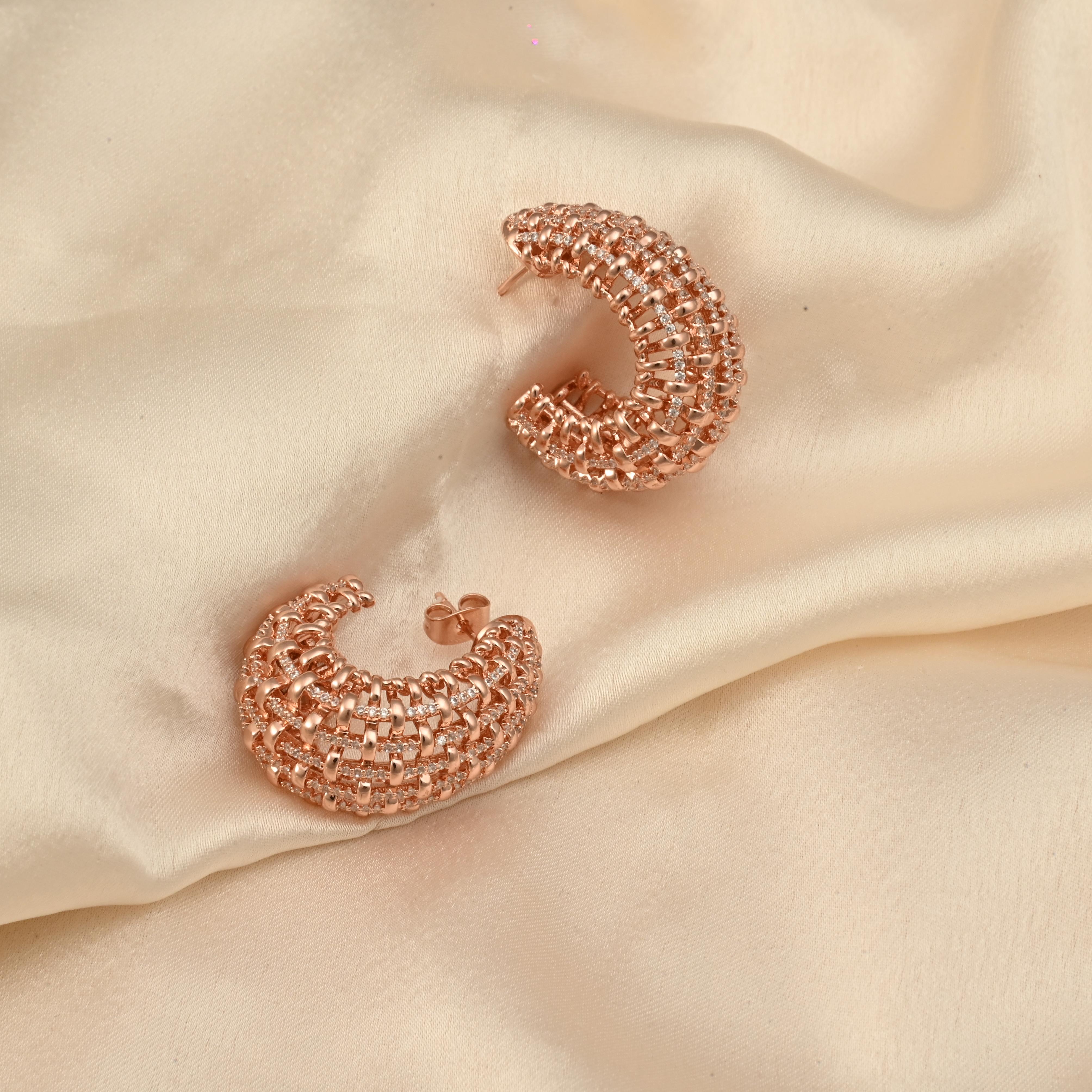 Rose Gold Hoops Earrings