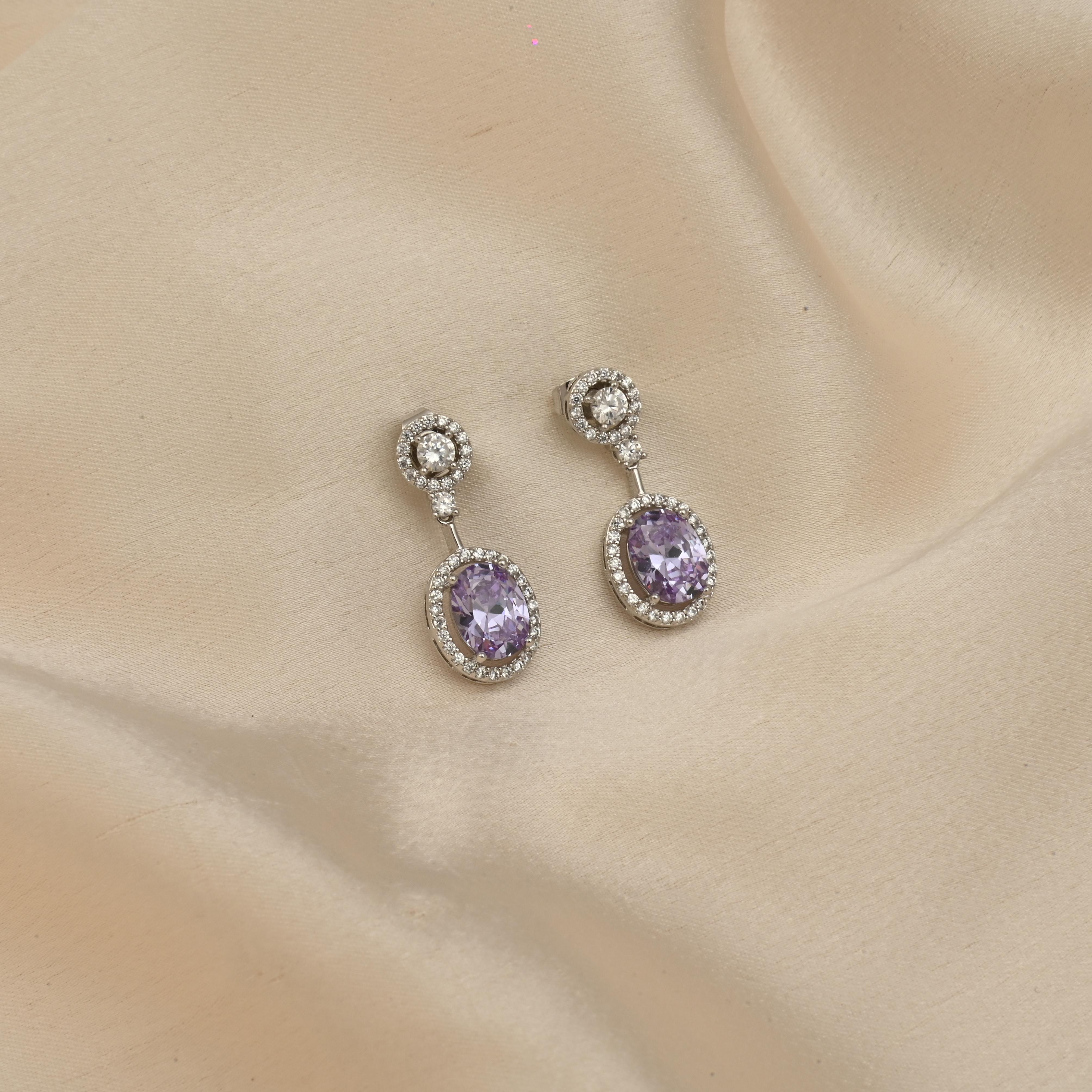 CZ Diamond Dangler Earrings