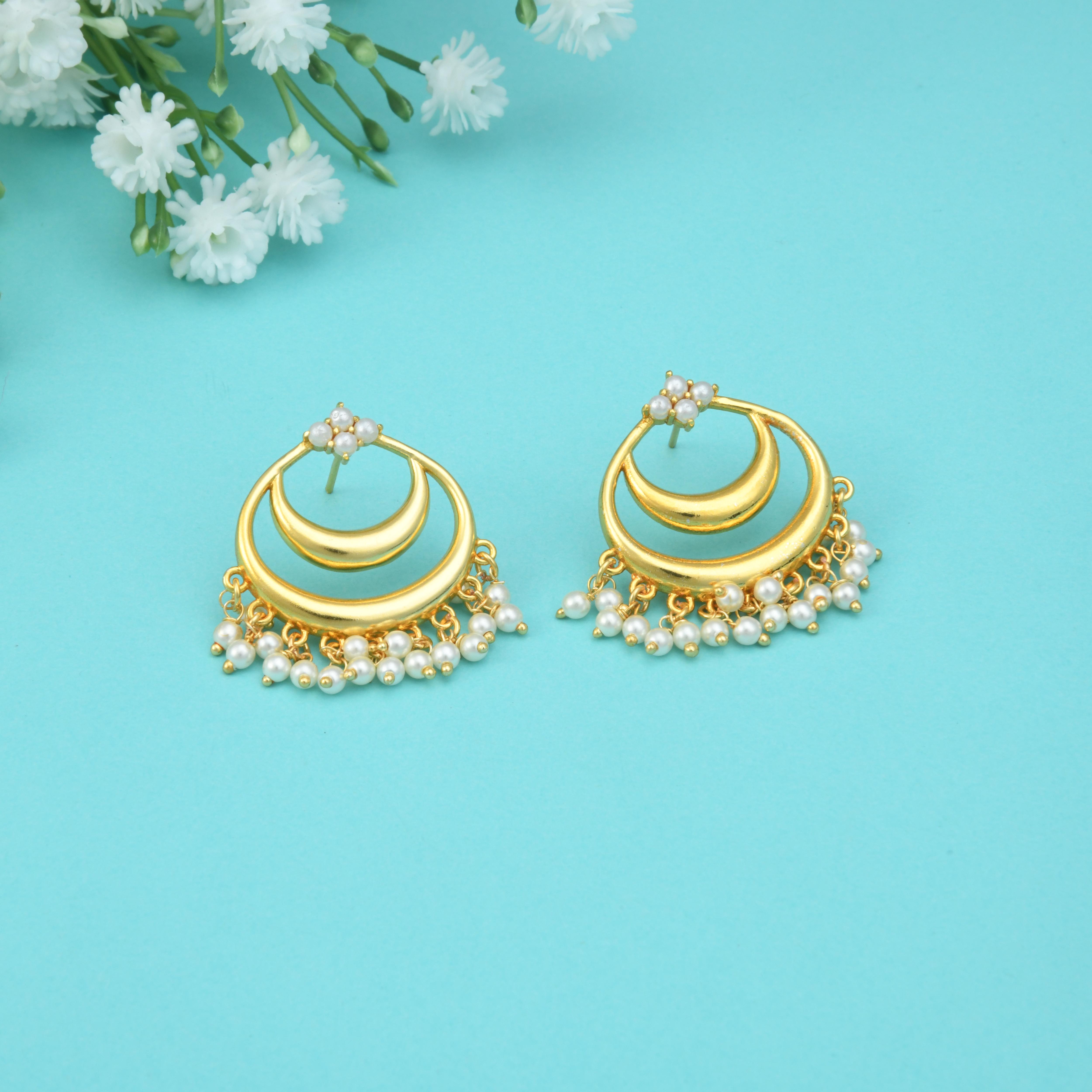 Pearl Chandbali Earrings