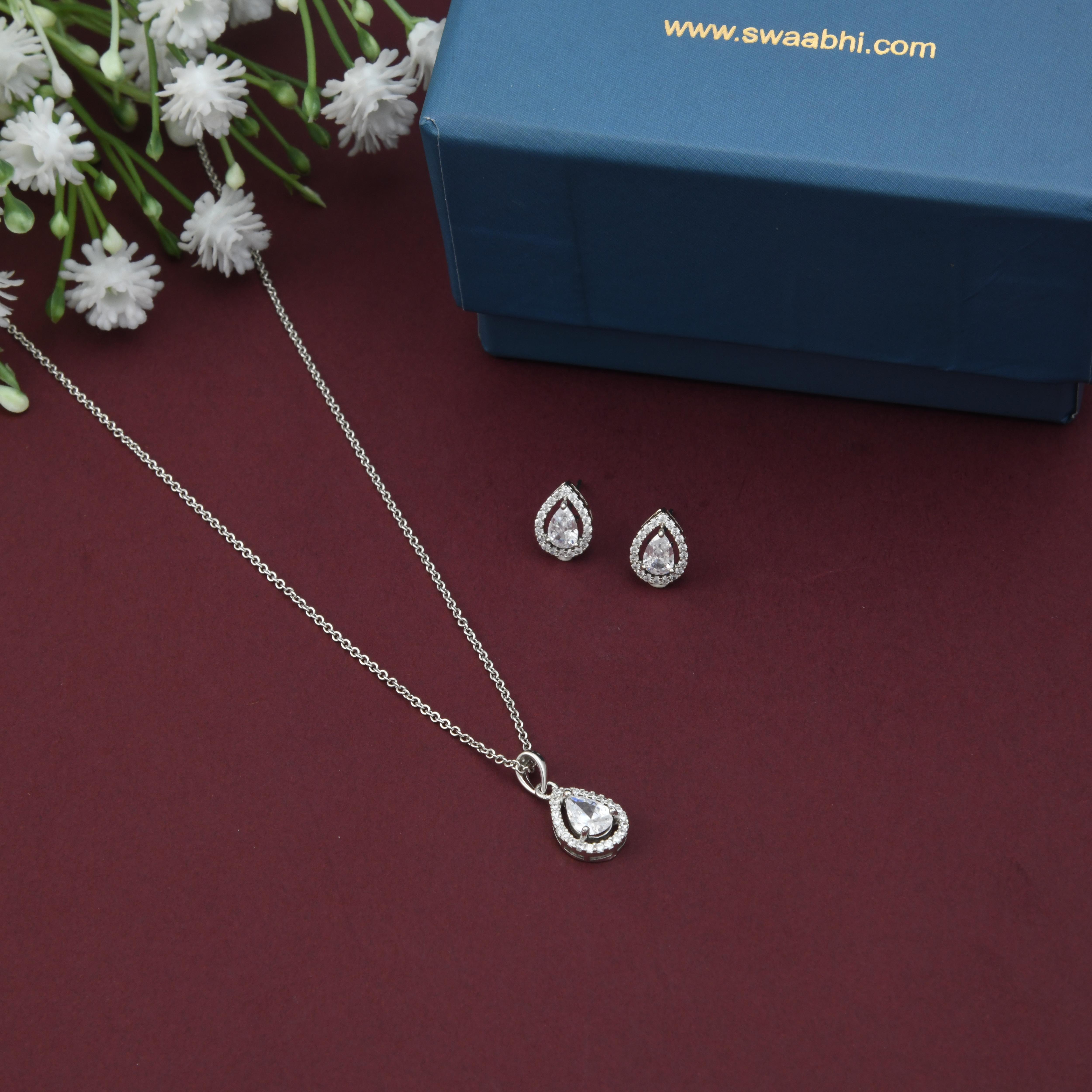 Drop Shape Tiny Pendant Set