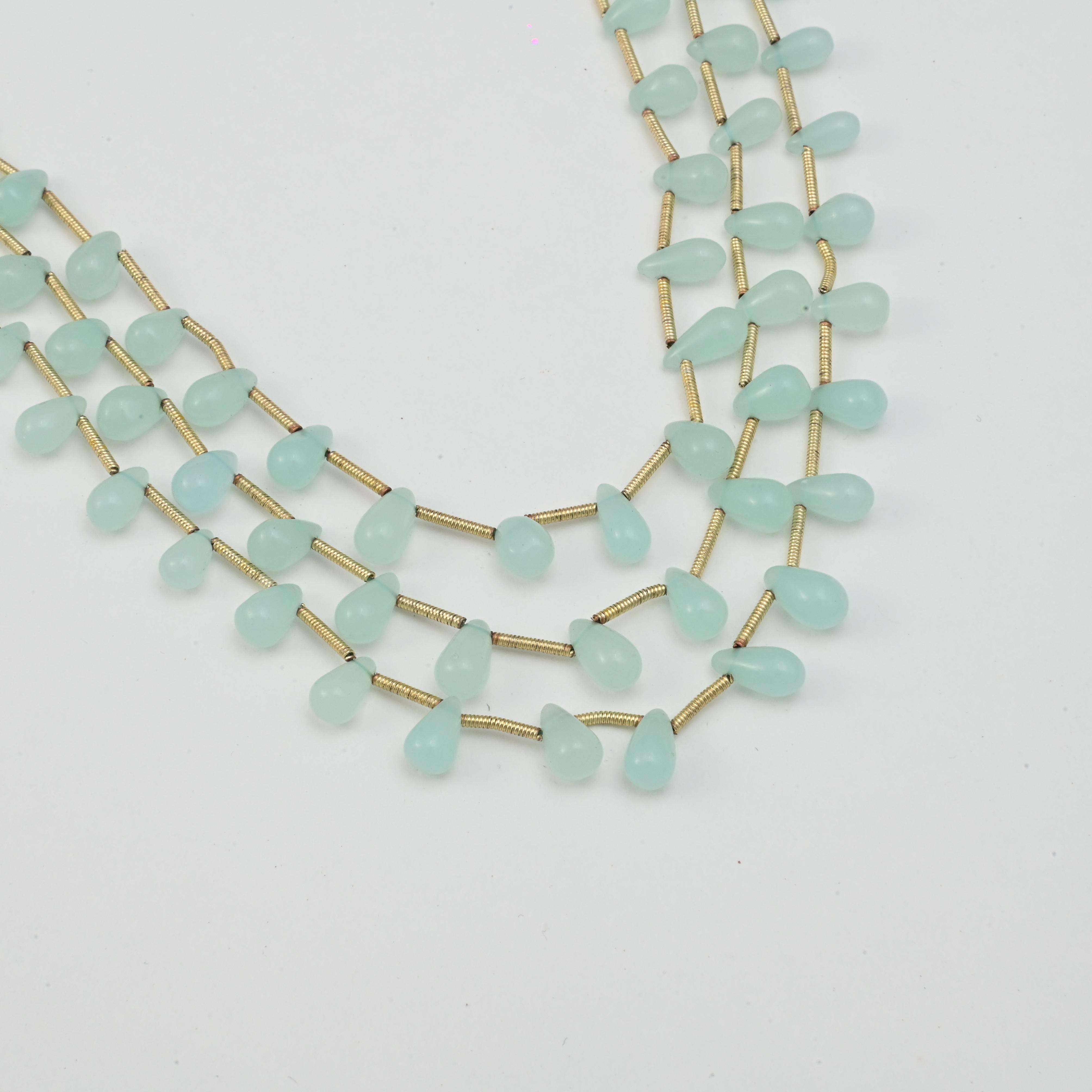 Layered Green Beads Necklace