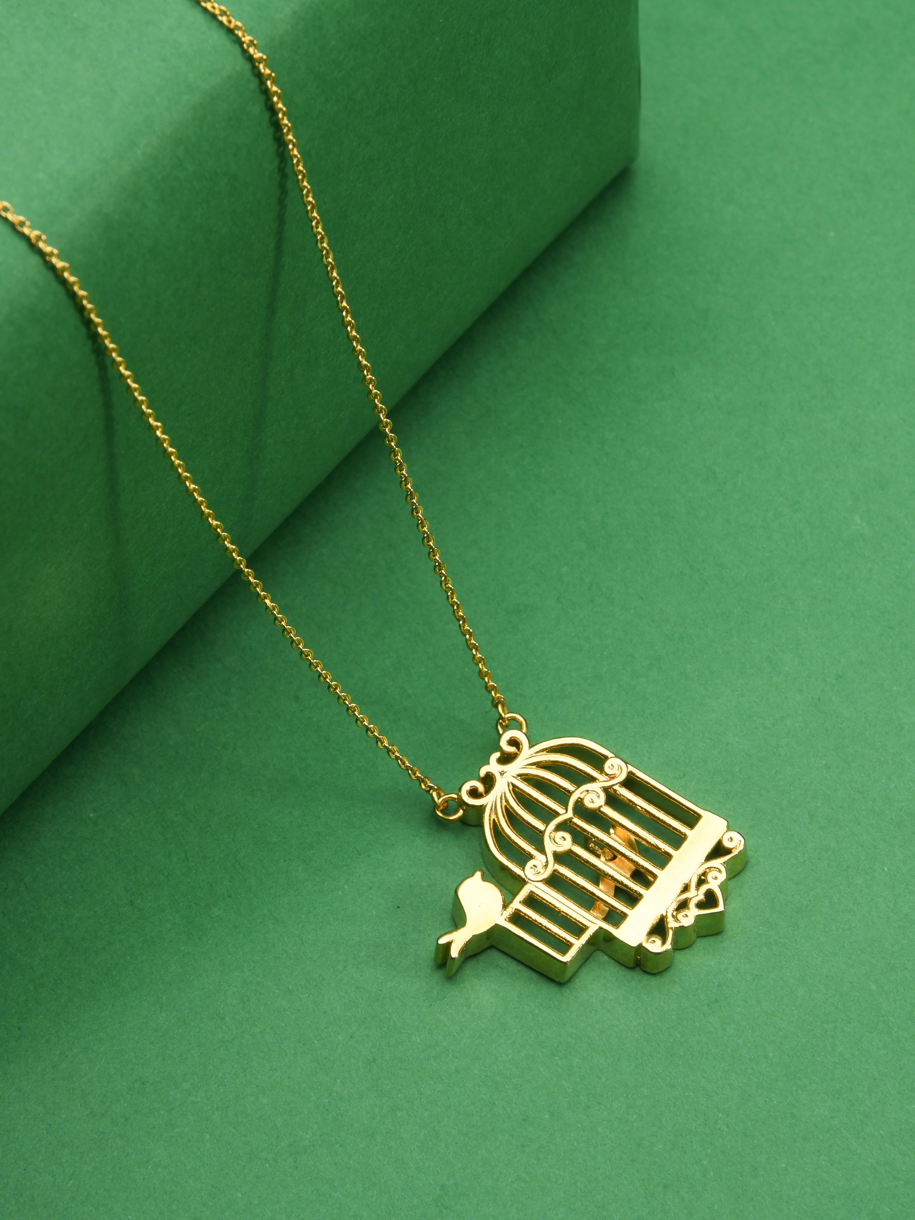 Bird Cage Pendant Necklace