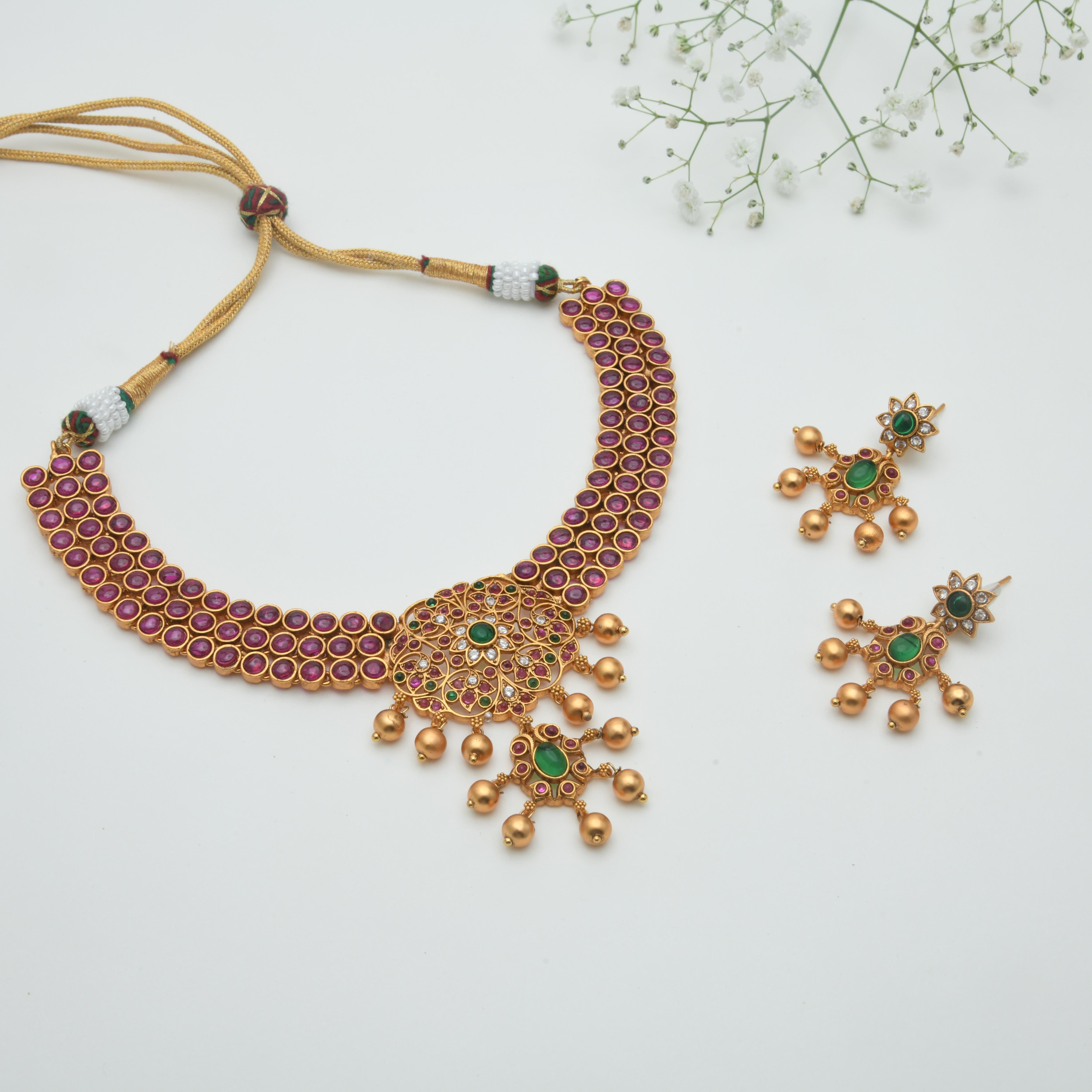 Vedika Temple Necklace Set