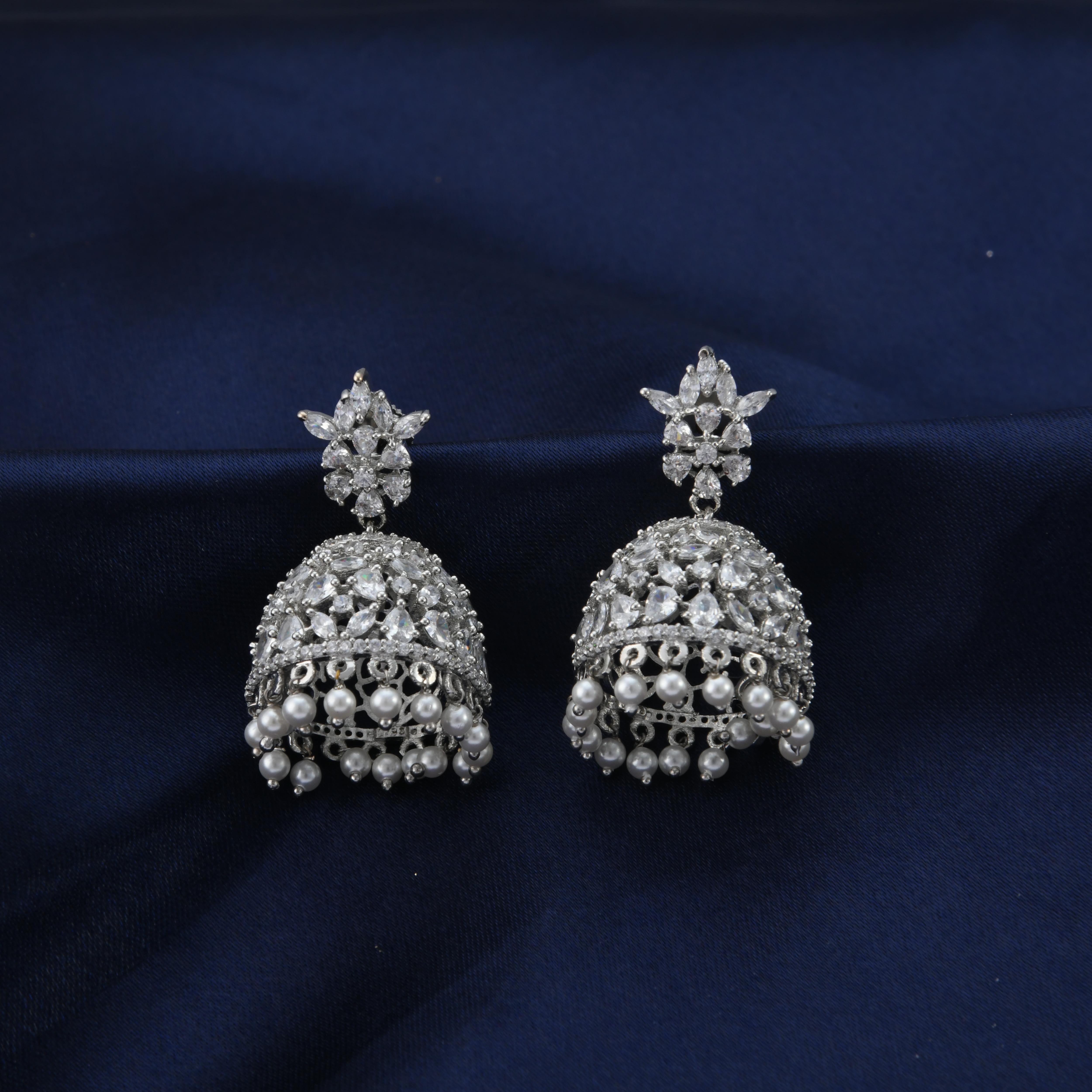 CZ Pearls Jhumka