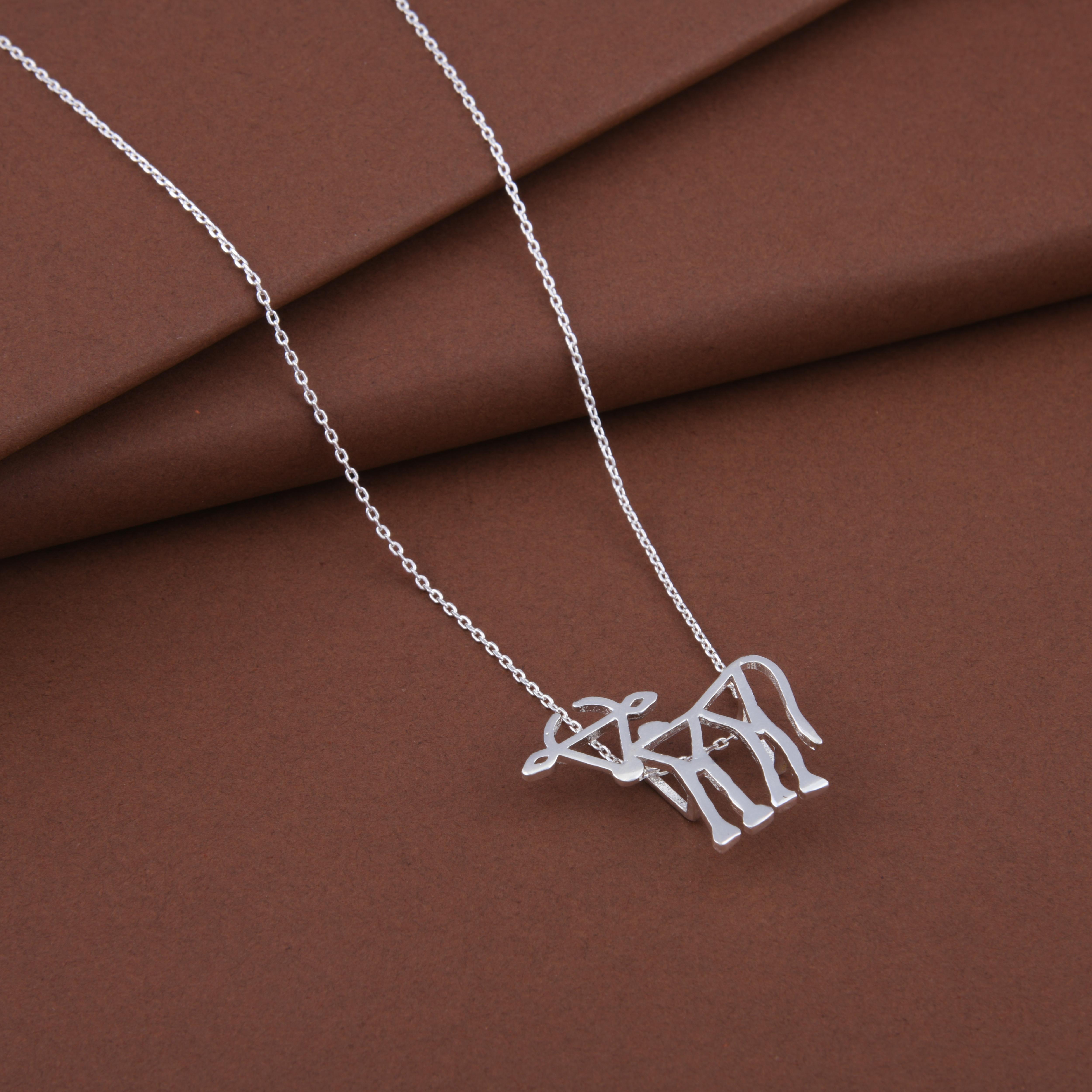 Warli Cow Pendant Necklace