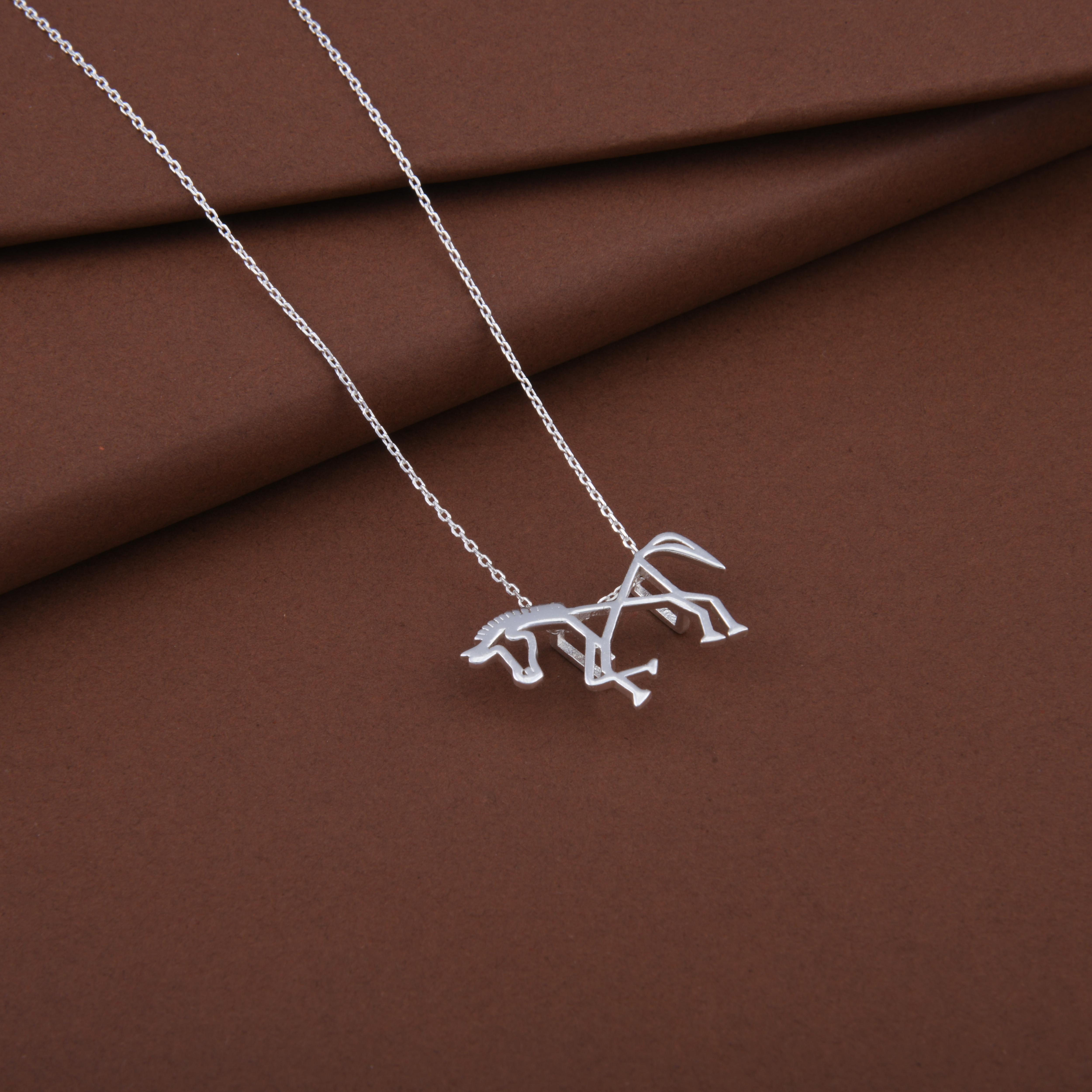 Warli Horse Pendant Necklace