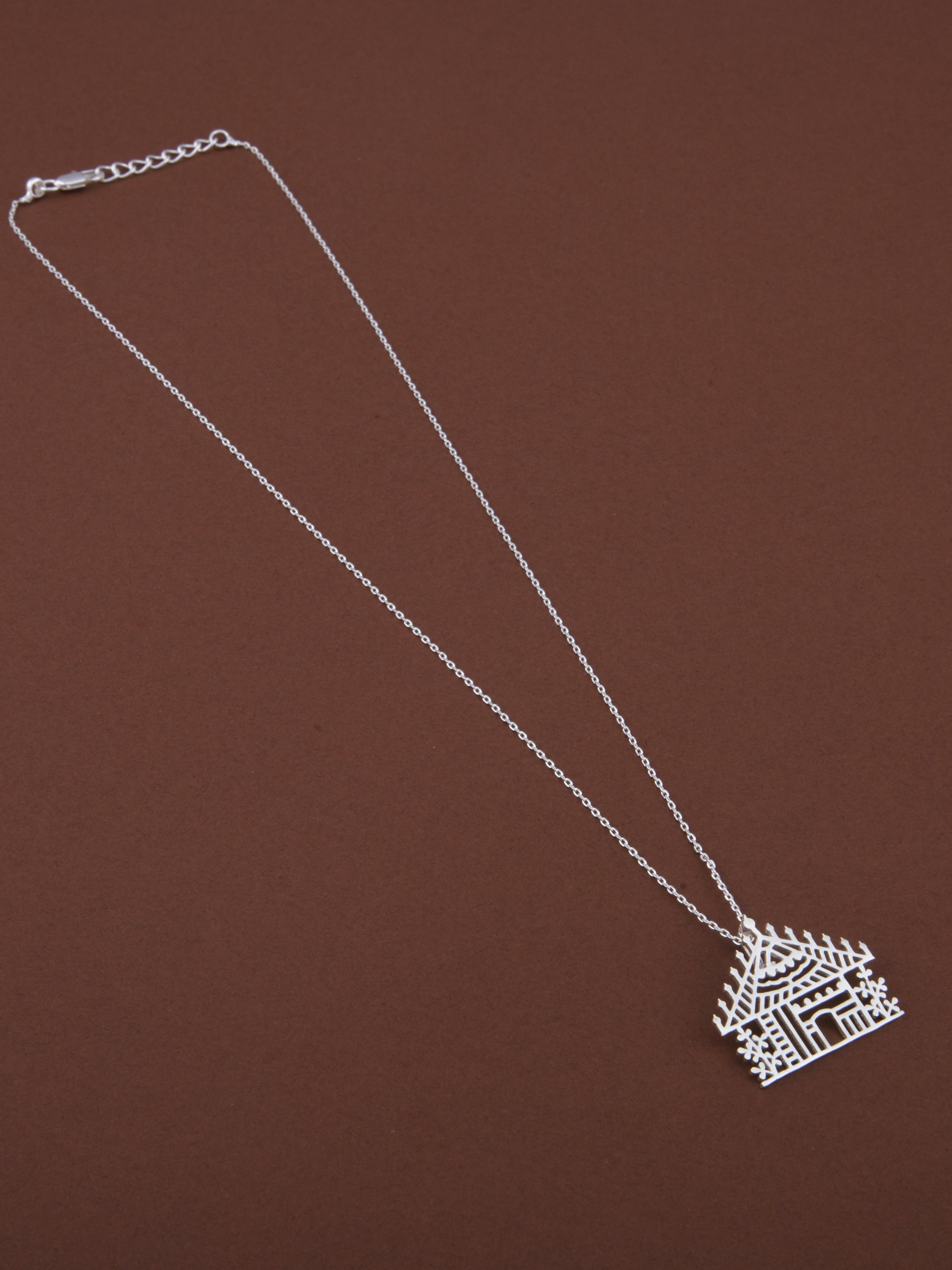 Warli House Pendant Necklace
