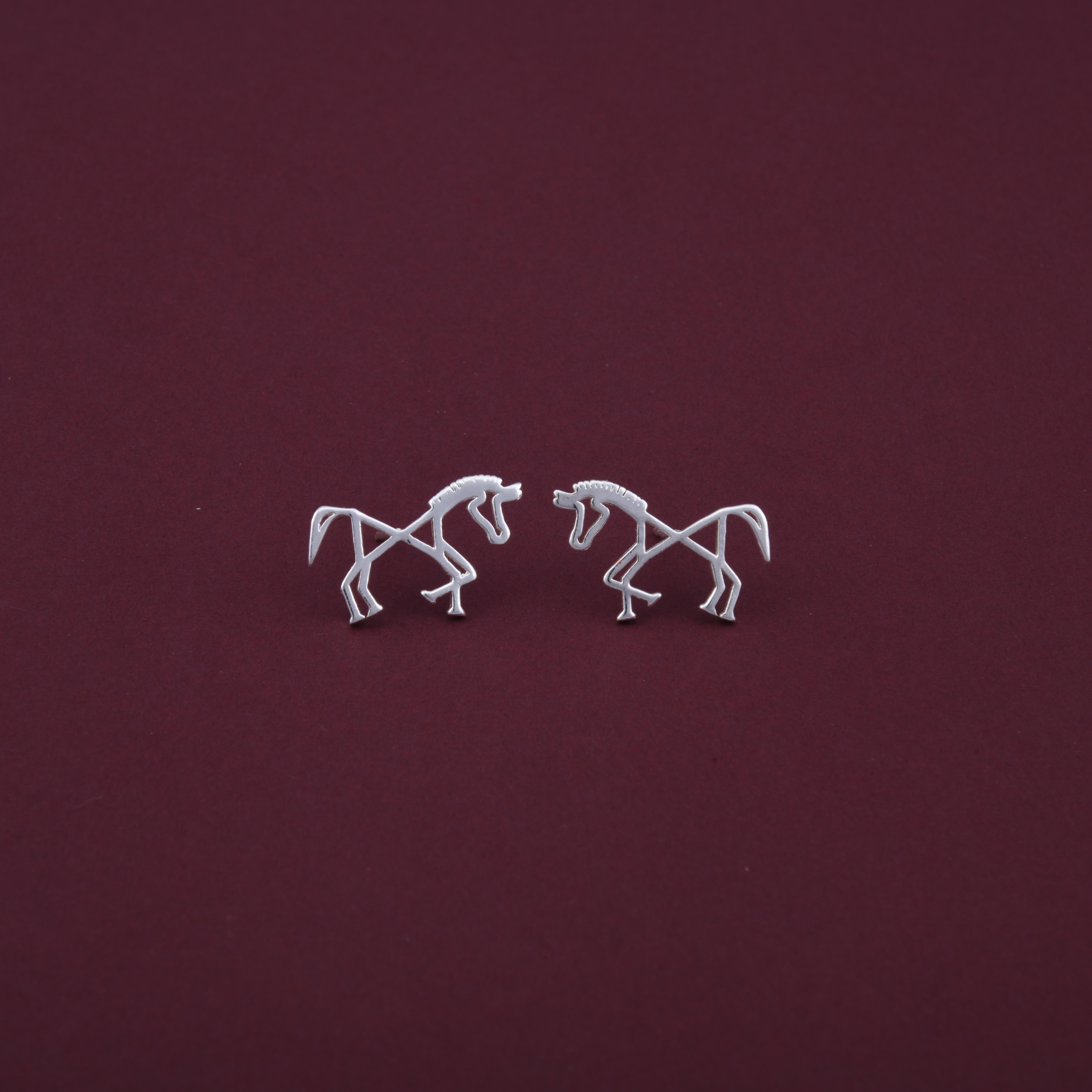 Warli Horse Earrings