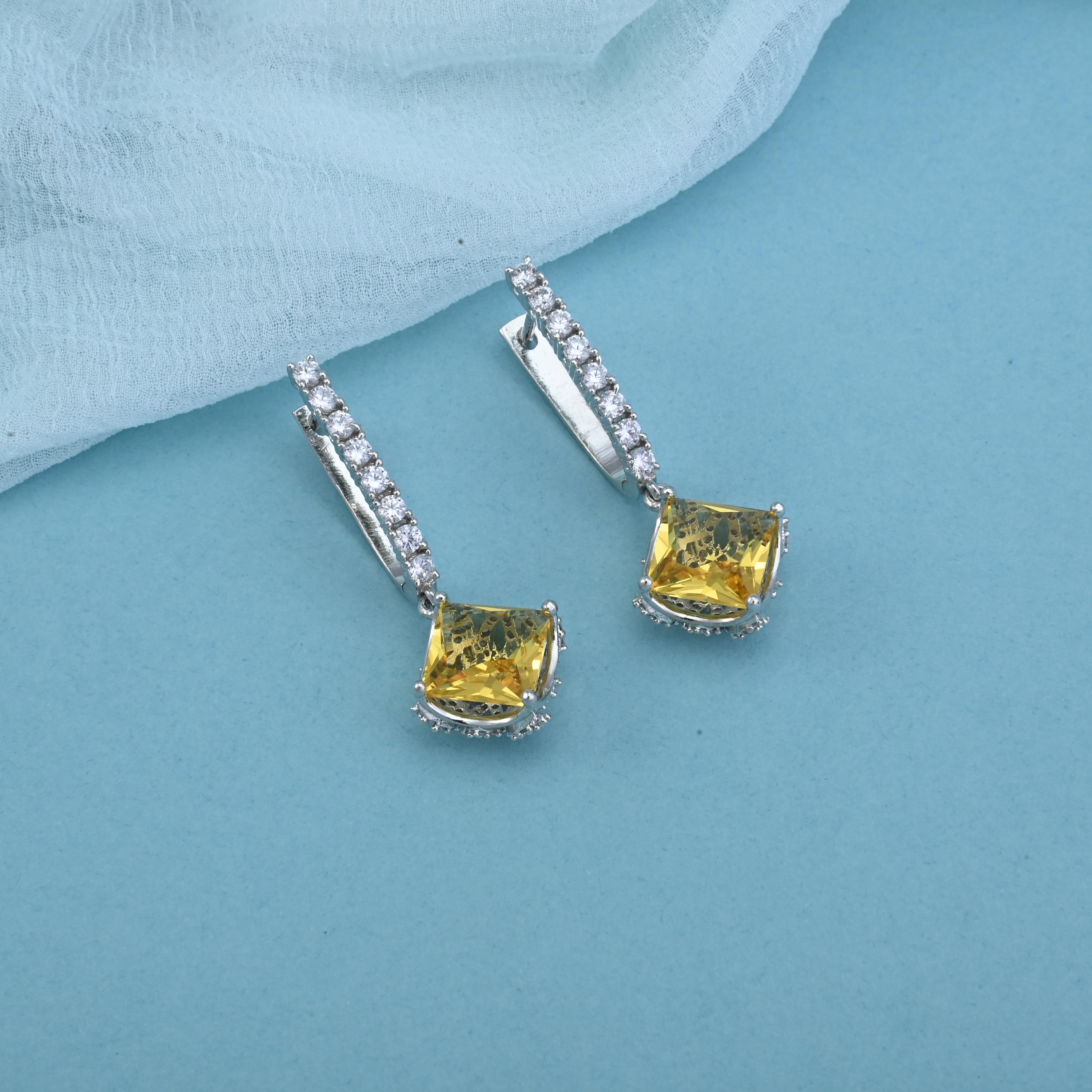 Colorful CZ Stone Earrings