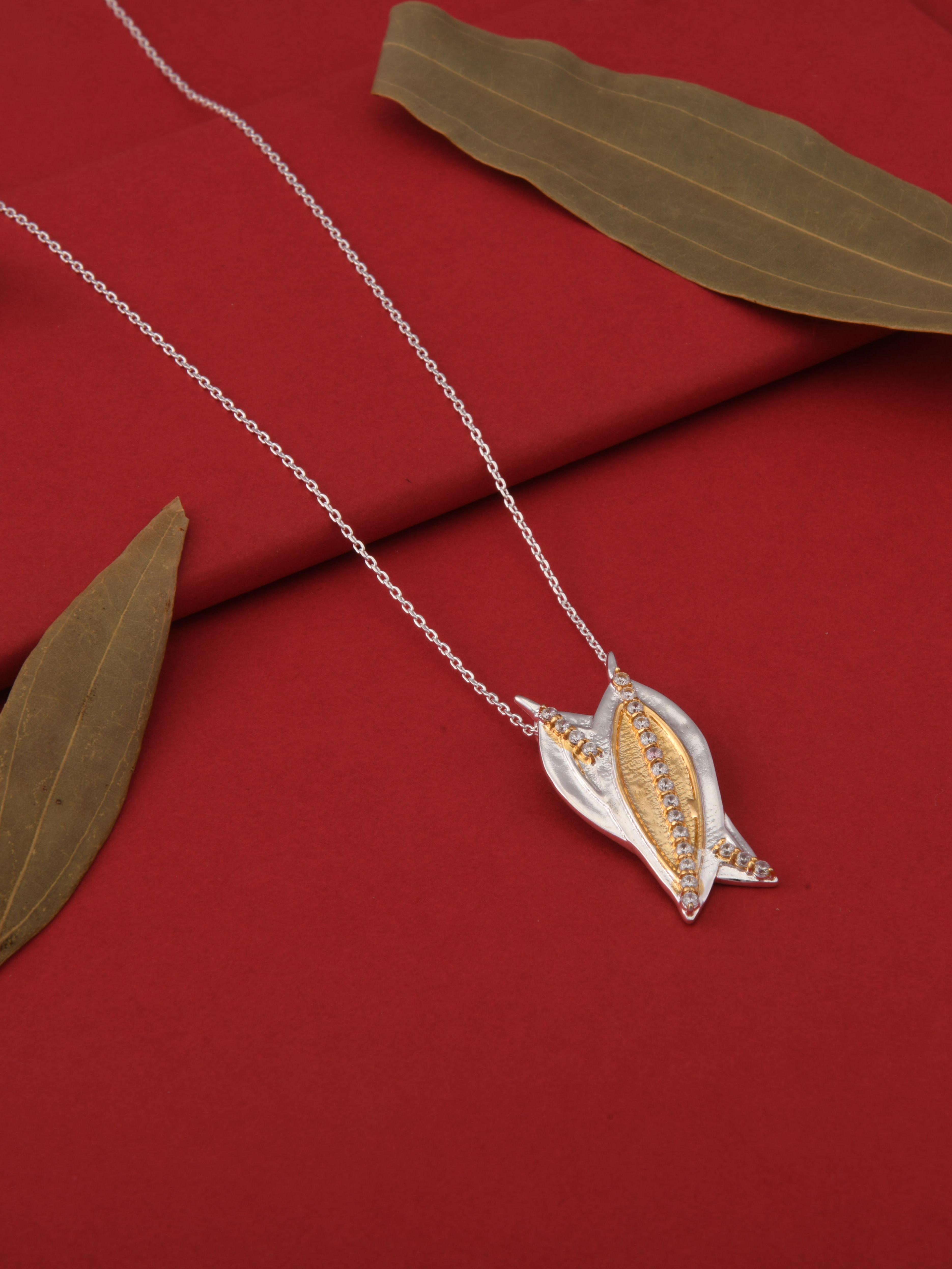 Bay Leaf Gold+Silver Spice Pendant Necklace