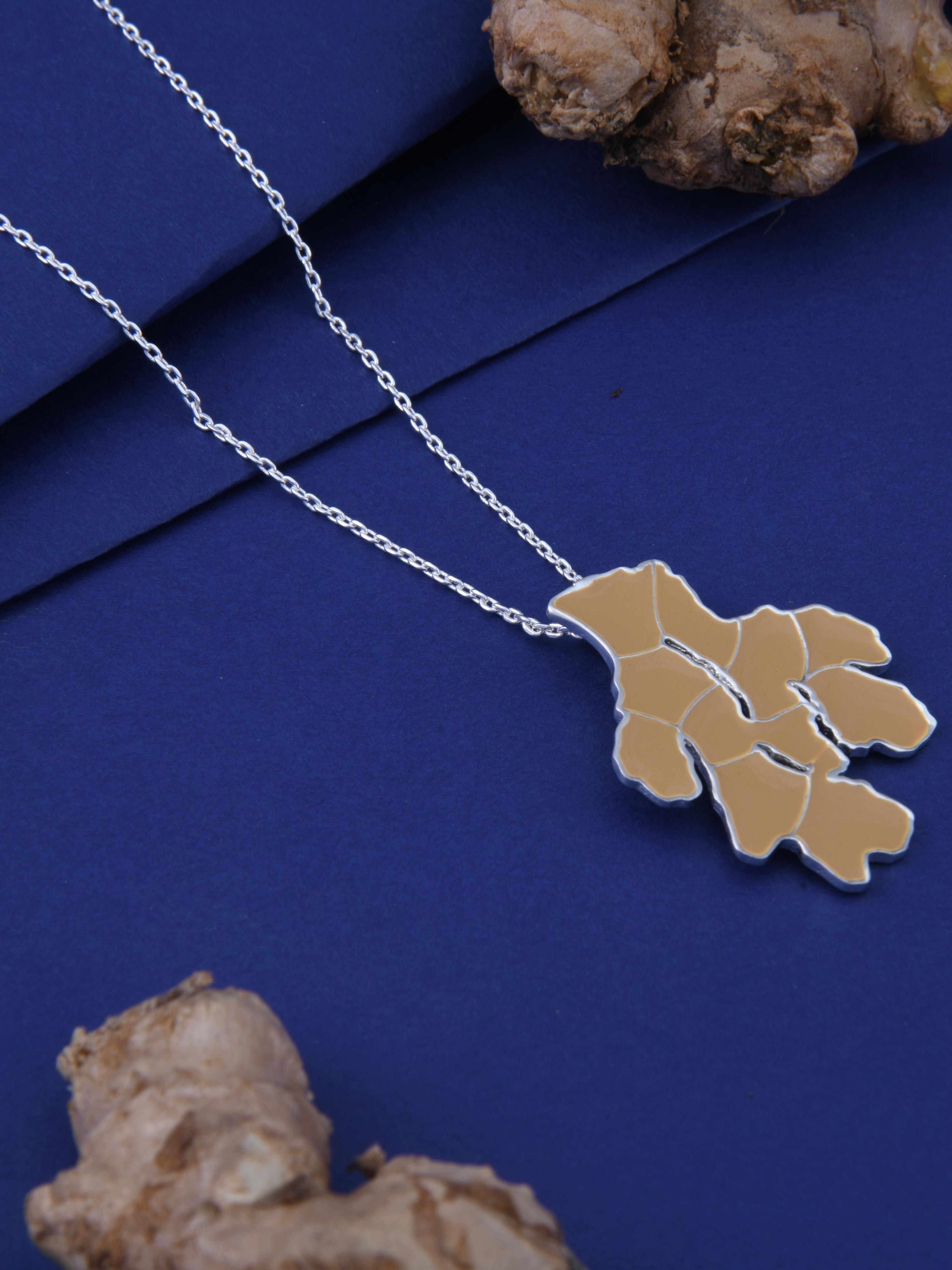 Ginger Enamel Paint Spice Pendant Necklace