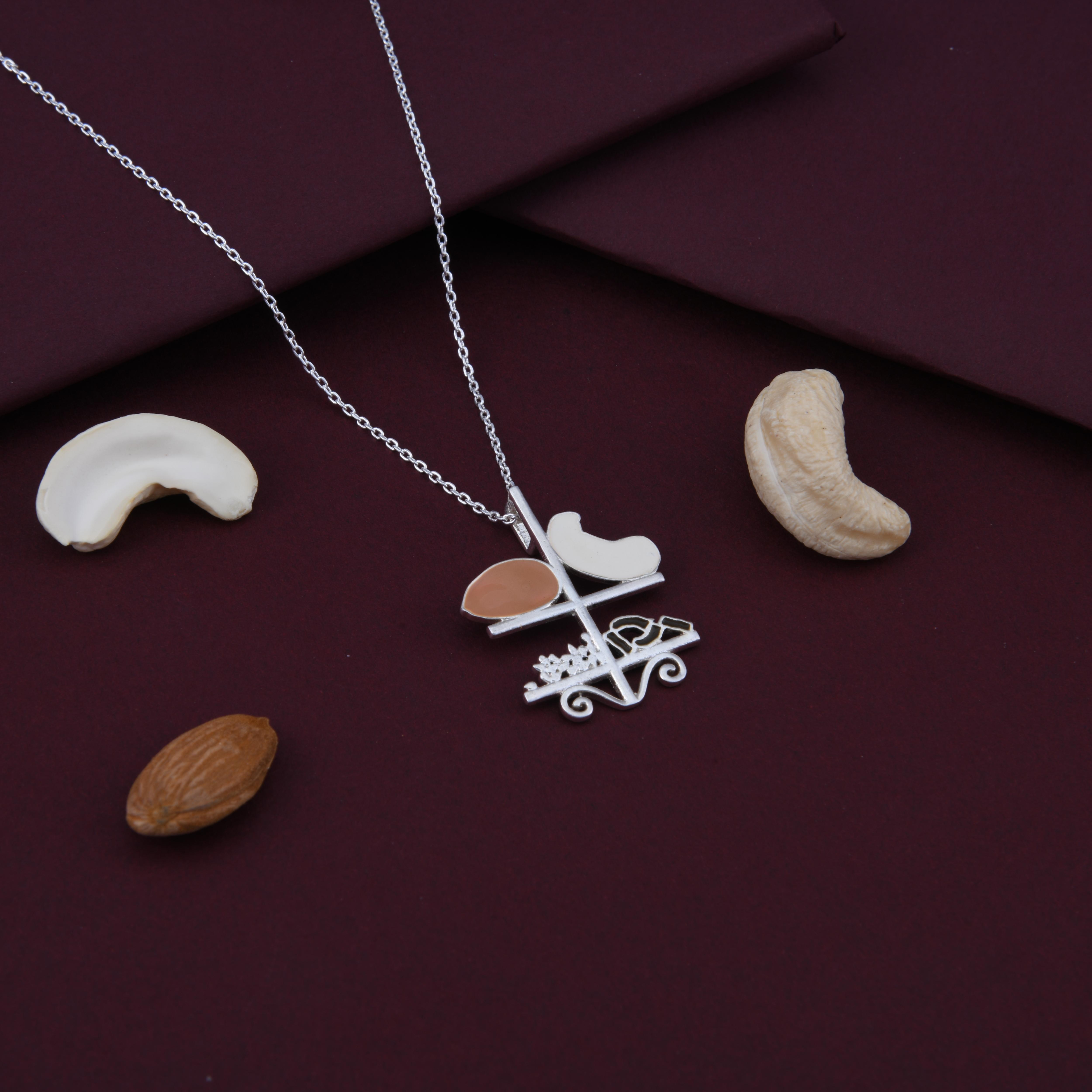 Almond, Cashew, Saffron & Pistachios Pendant Necklace