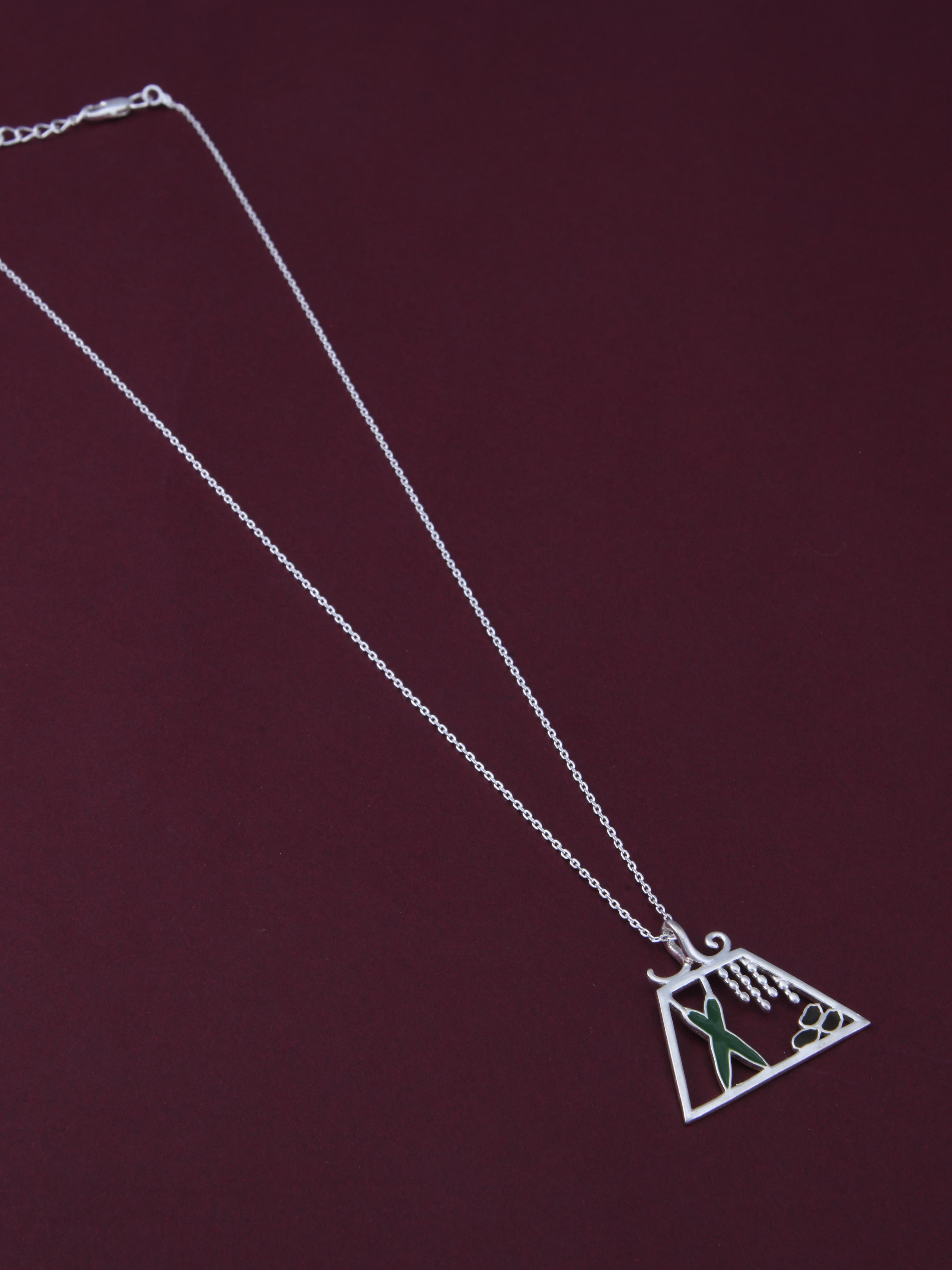 Green Chilli & Coriander Seeds Spice Pendant Necklace