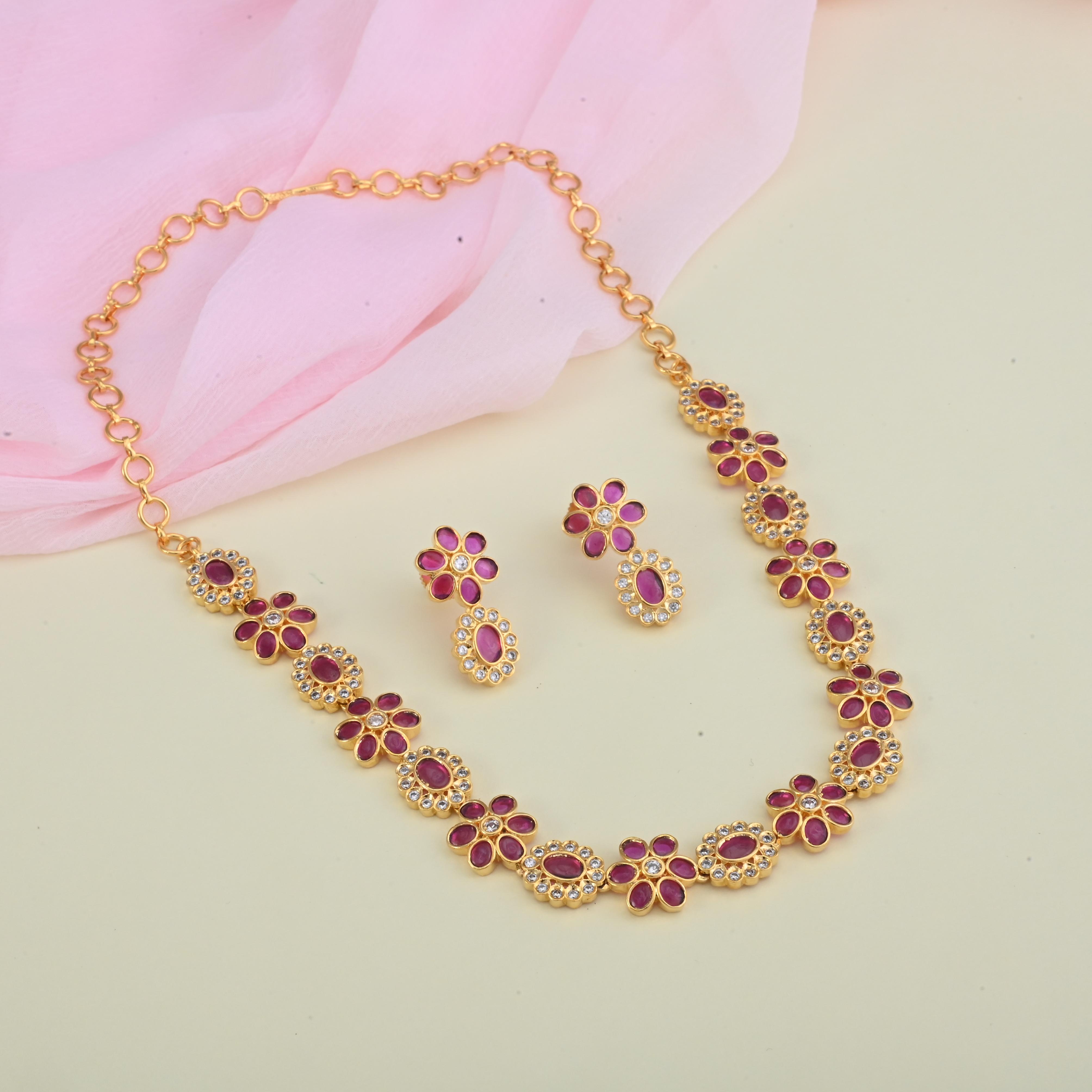 Flower CZ Necklace