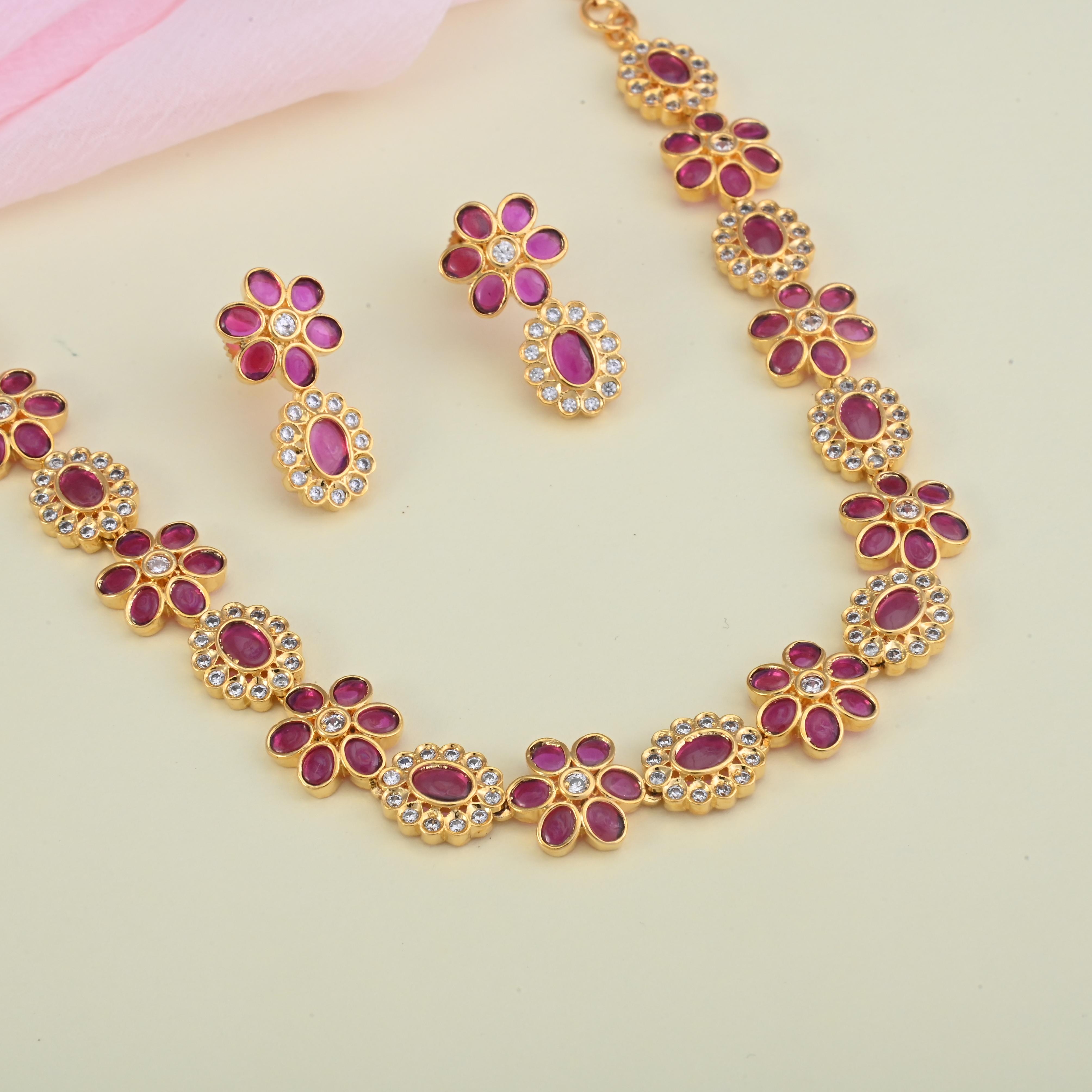 Flower CZ Necklace