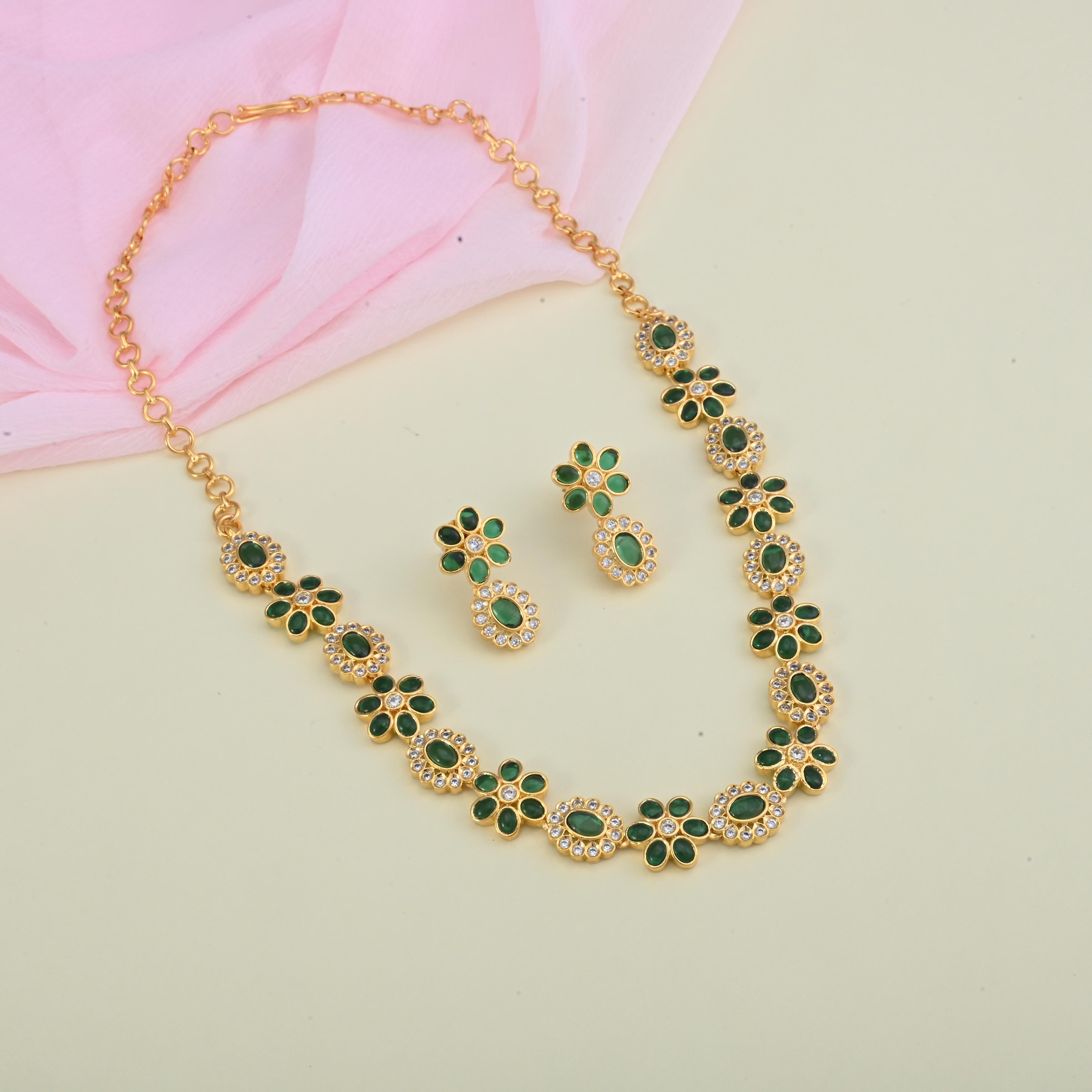 Flower CZ Necklace