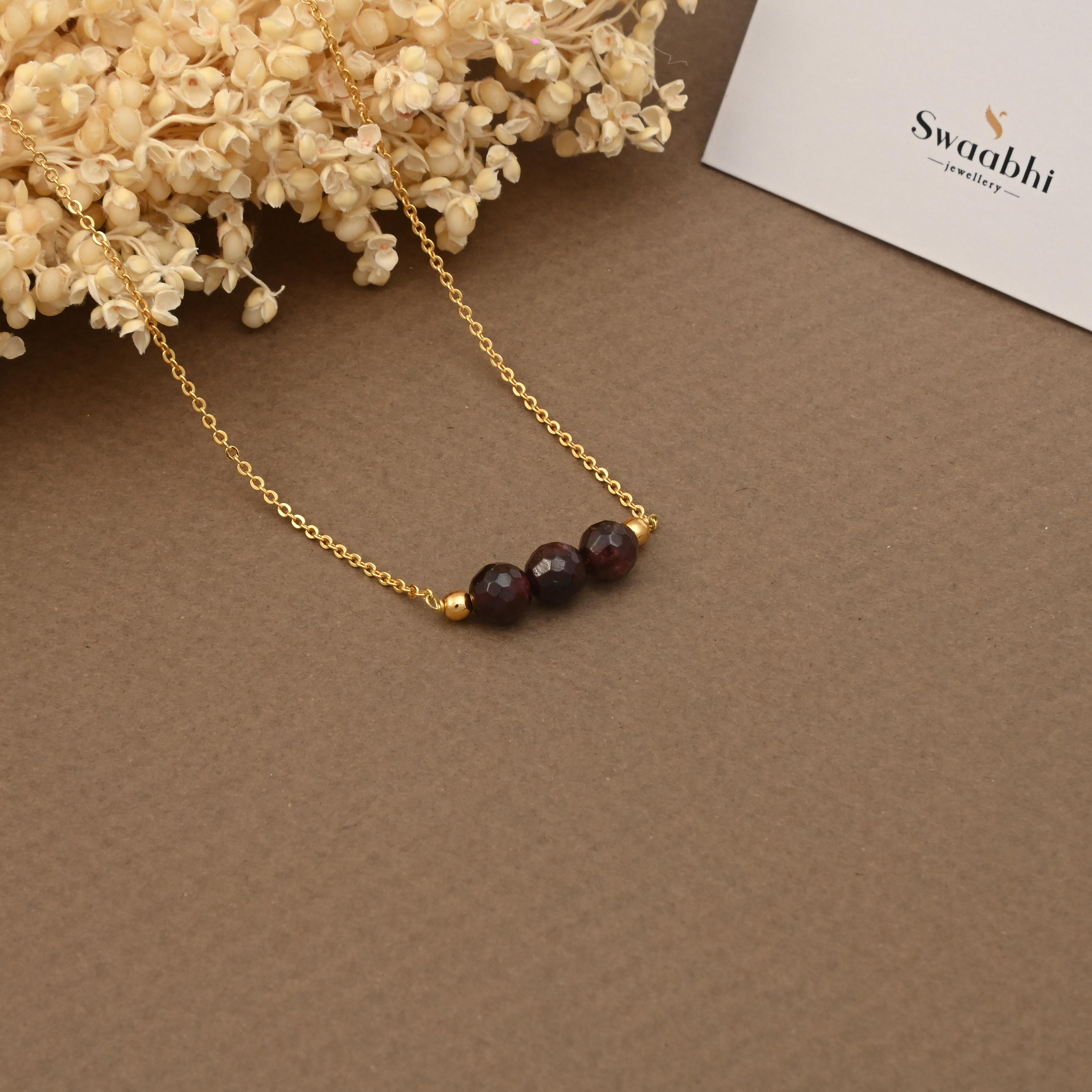 Merlot Beads Chain Necklace