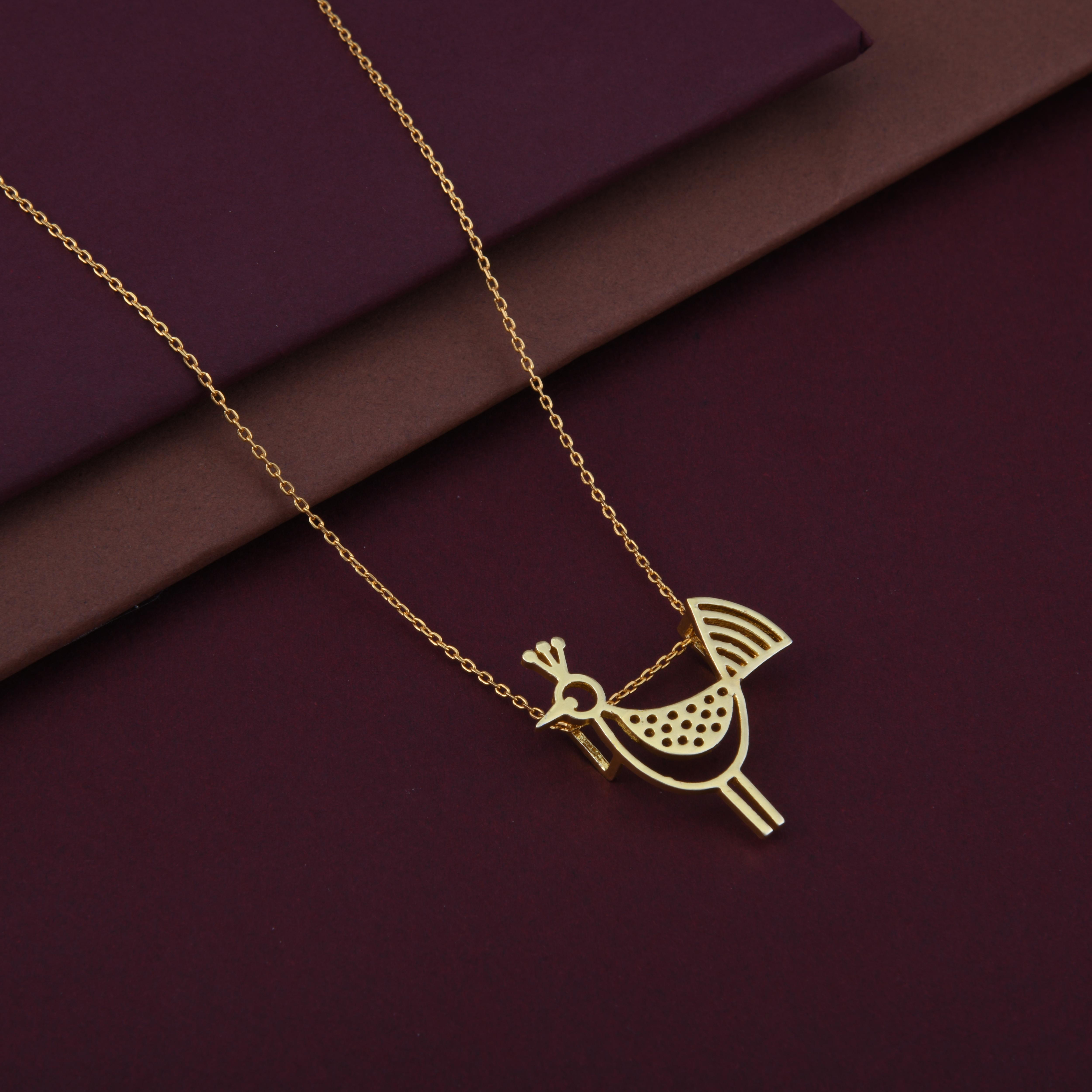 Warli Bird Pendant Necklace