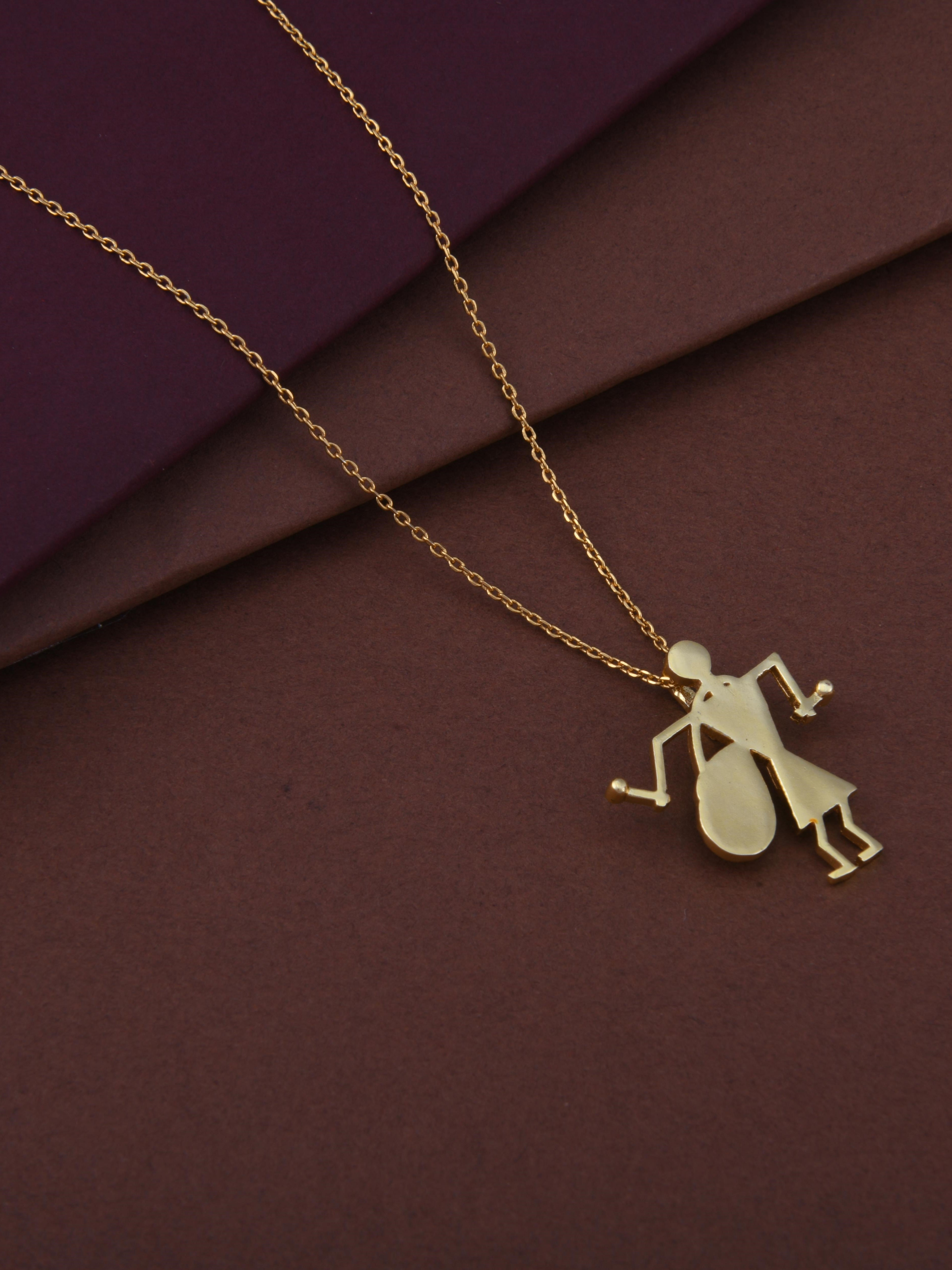 Bodhran Warli Pendant Necklace