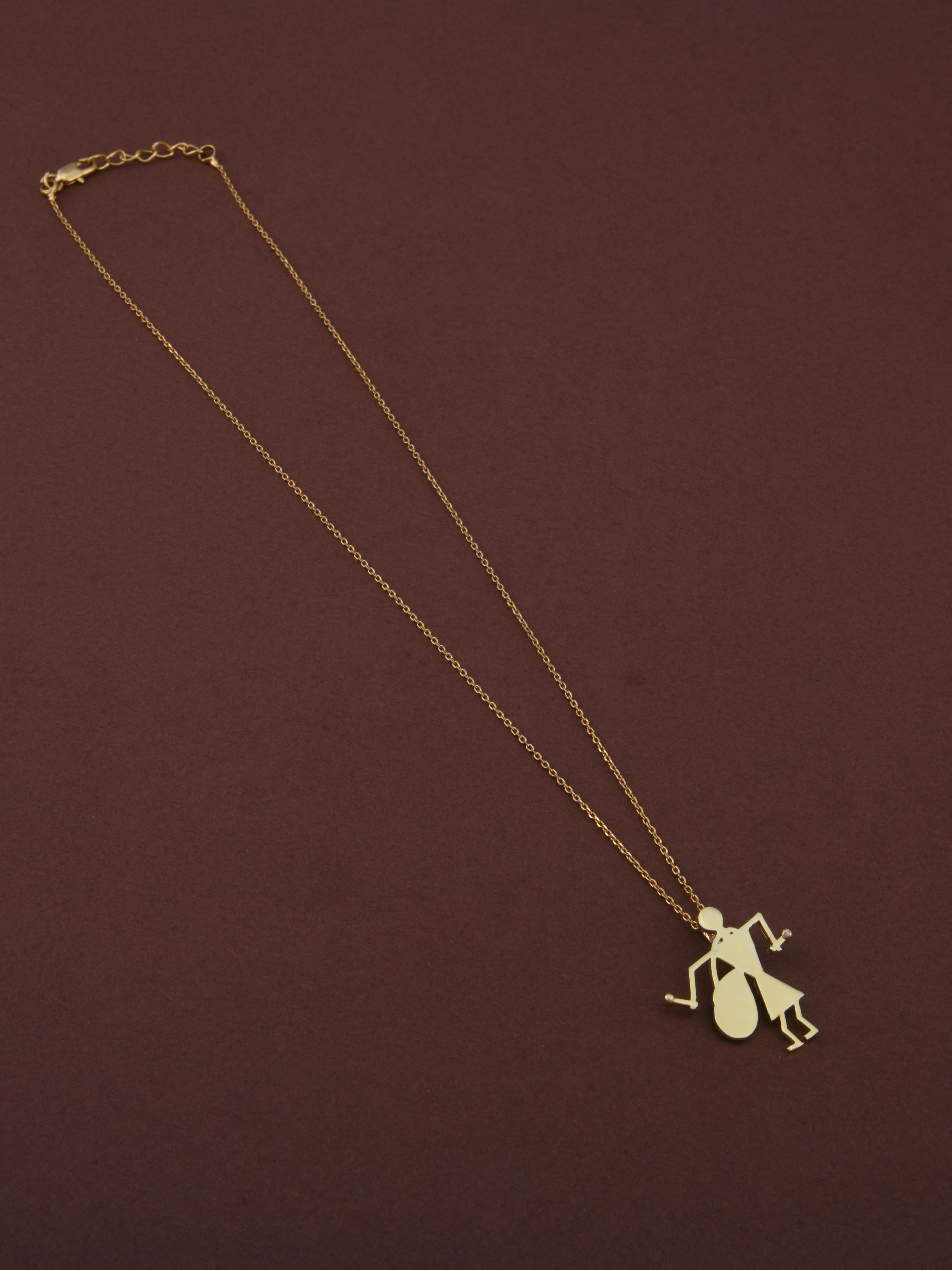 Bodhran Warli Pendant Necklace