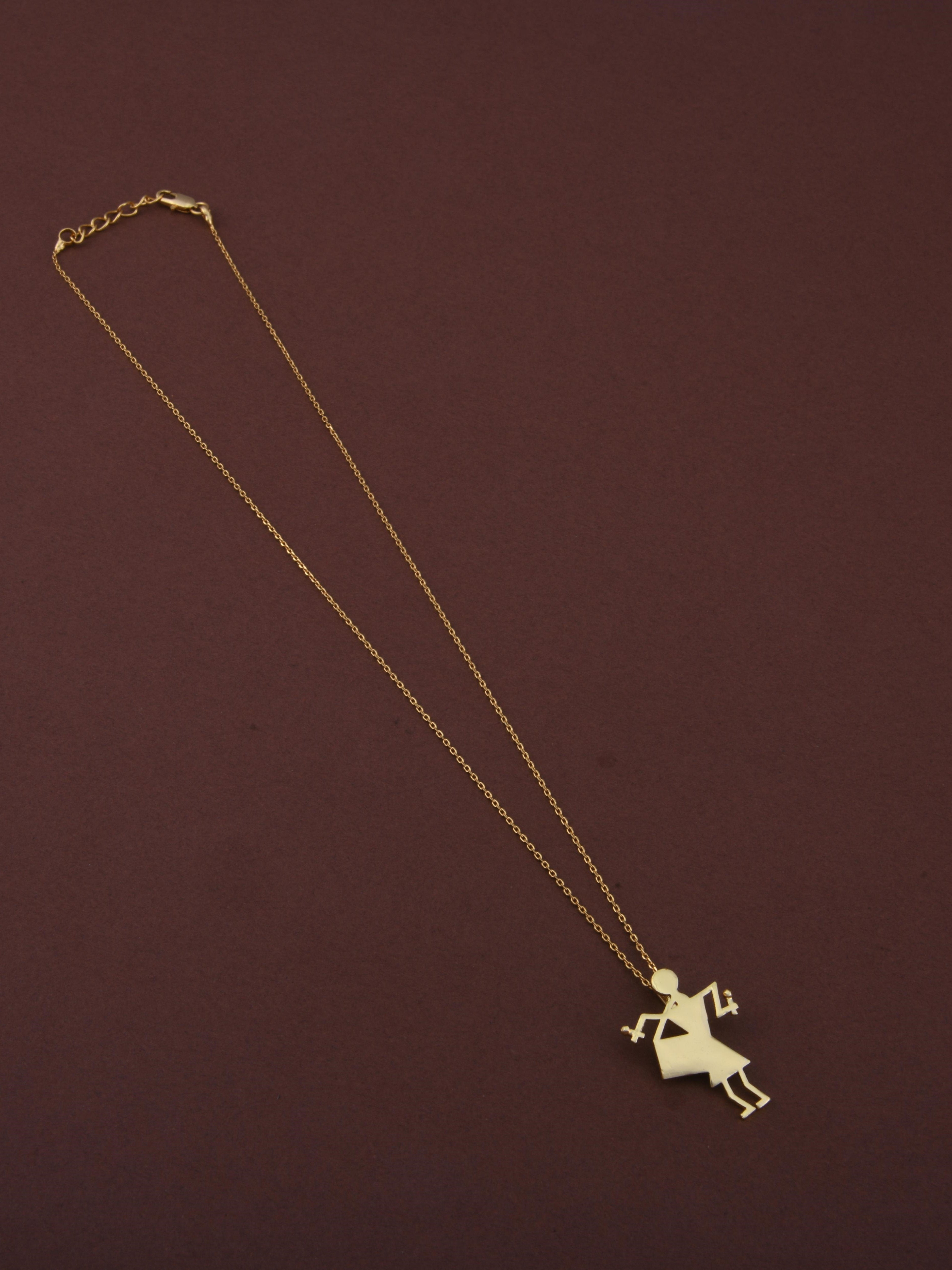 Drum Warli Pendant Necklace