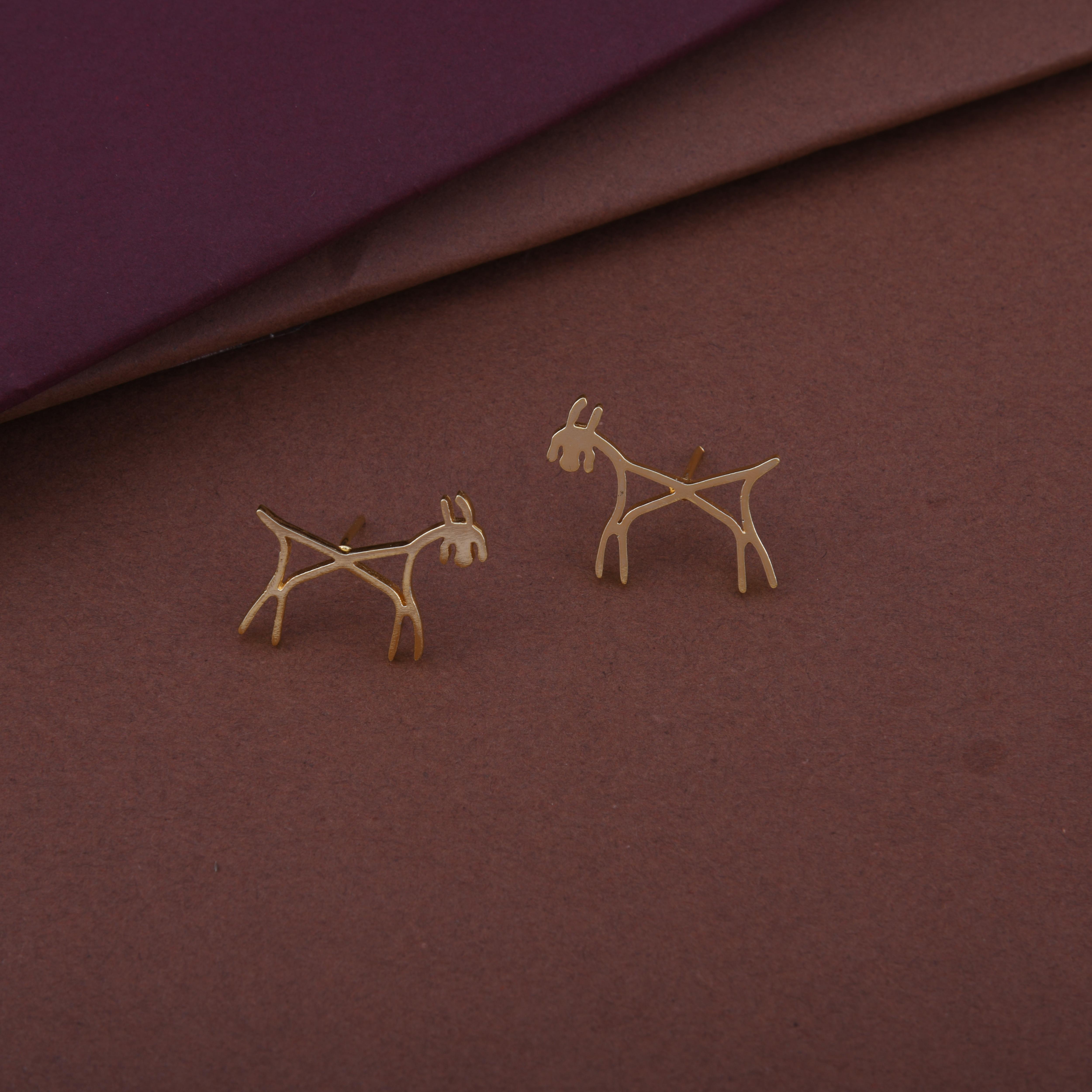 Warli Goat Earrings