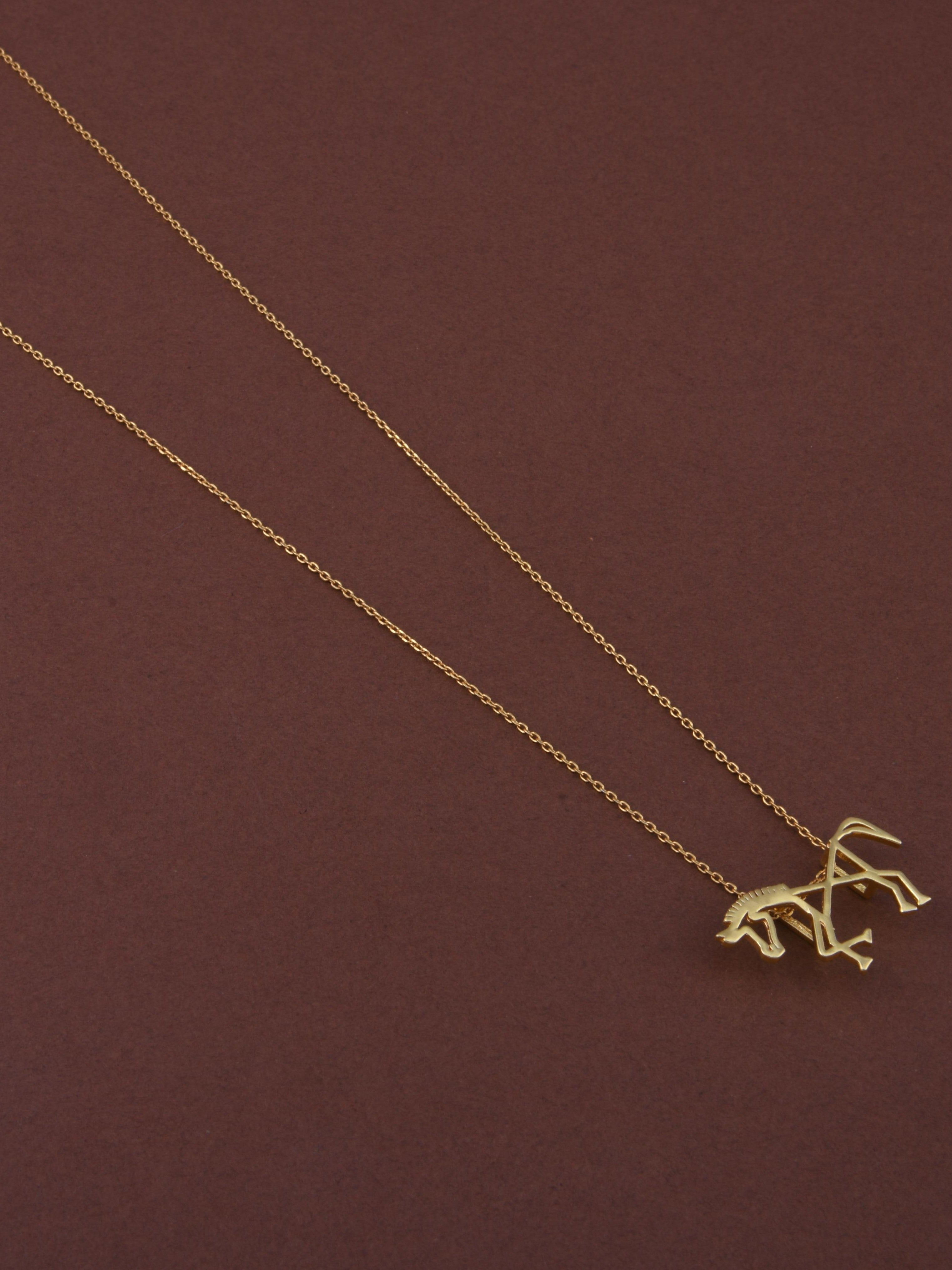 Warli Horse Pendant Necklace