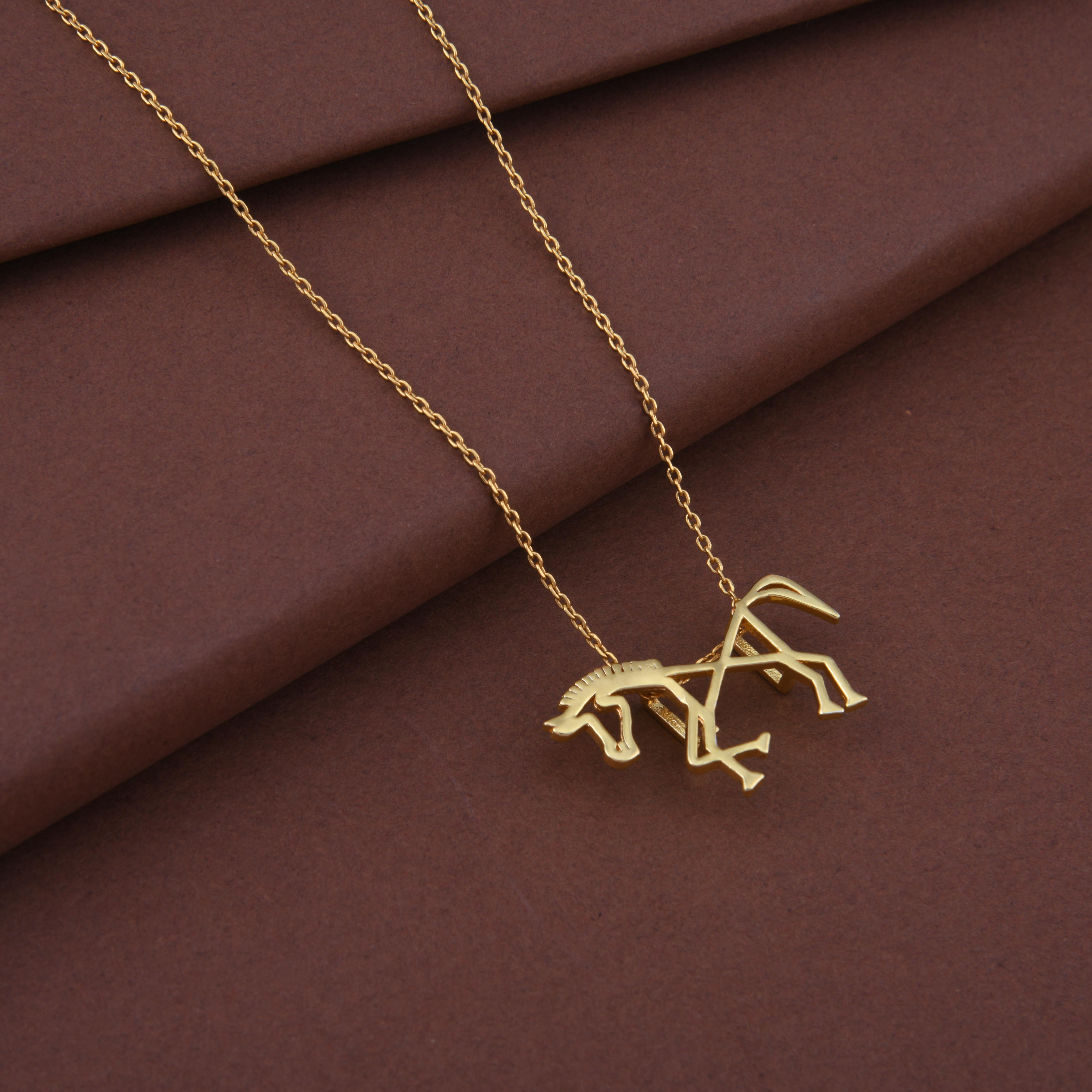 Warli Horse Pendant Necklace