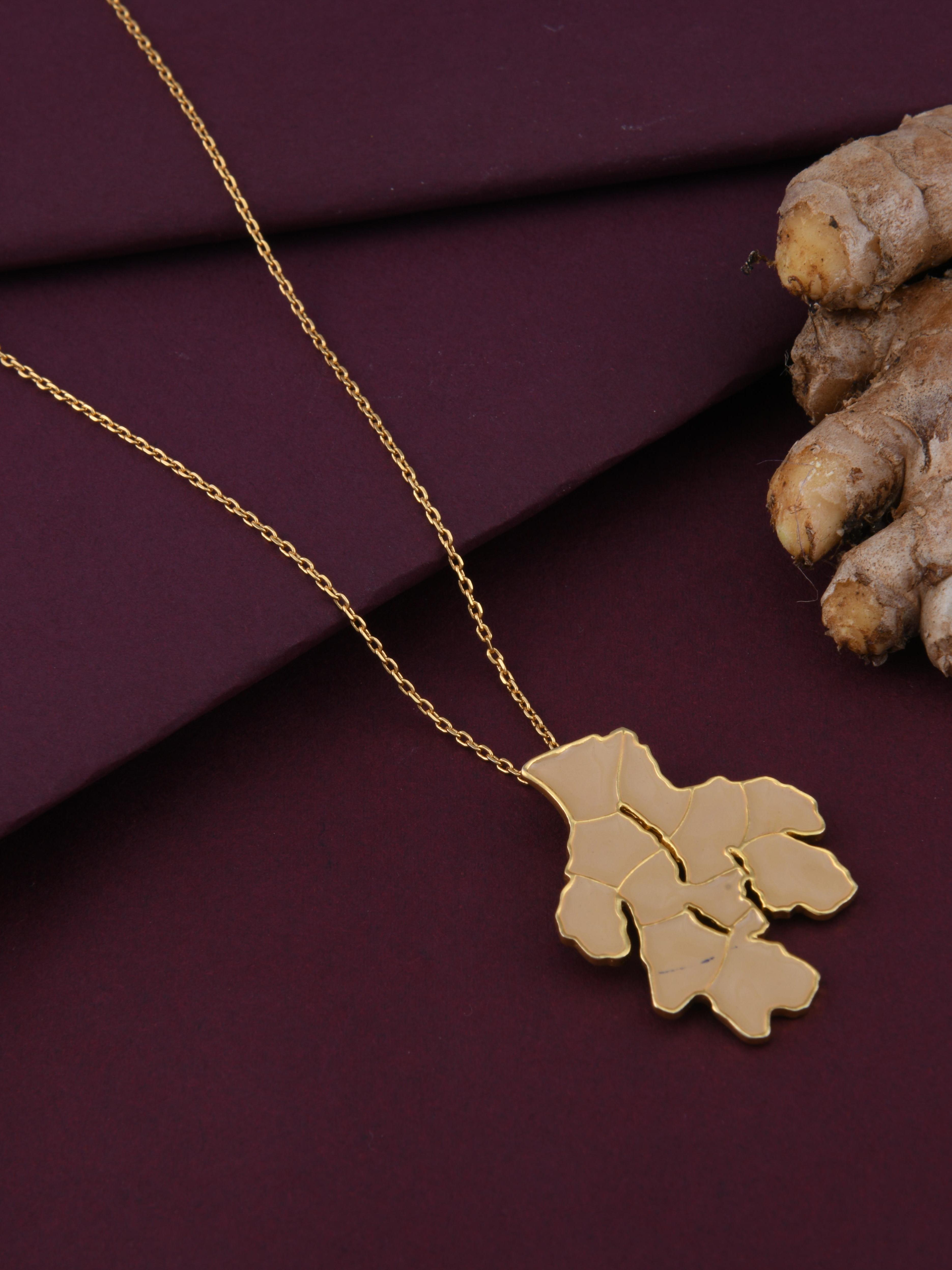 Ginger Enamel Paint Spice Pendant Necklace